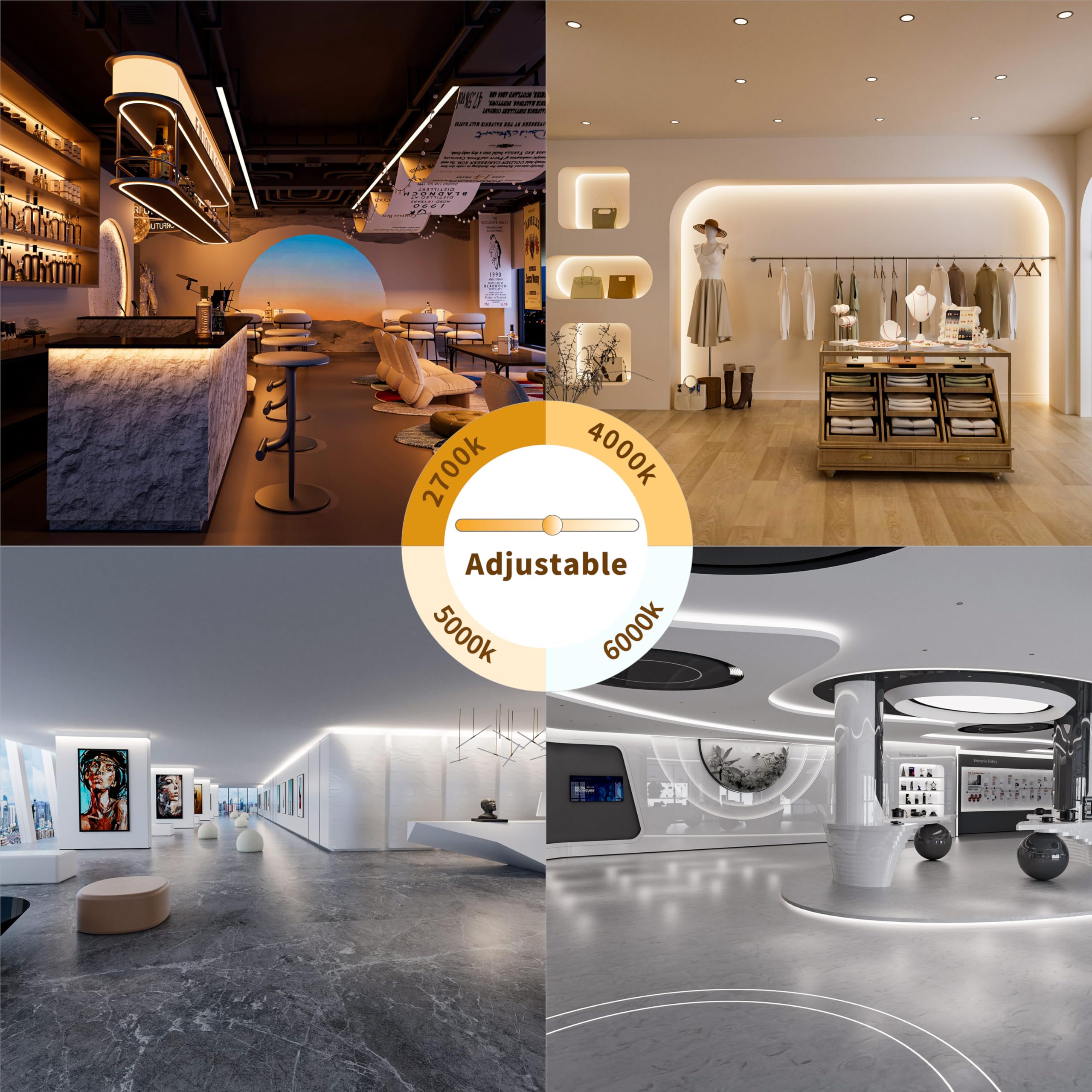 Miwise Cct Cob Led Strip Light Tunable White 32.8Ft/10M Dimmable 2700K-6500K Cri90+ 24V Led Tape Light For Under Cabinet Bedroom Kitchen Diy Lighting(Power Supply & Controller Not Included)