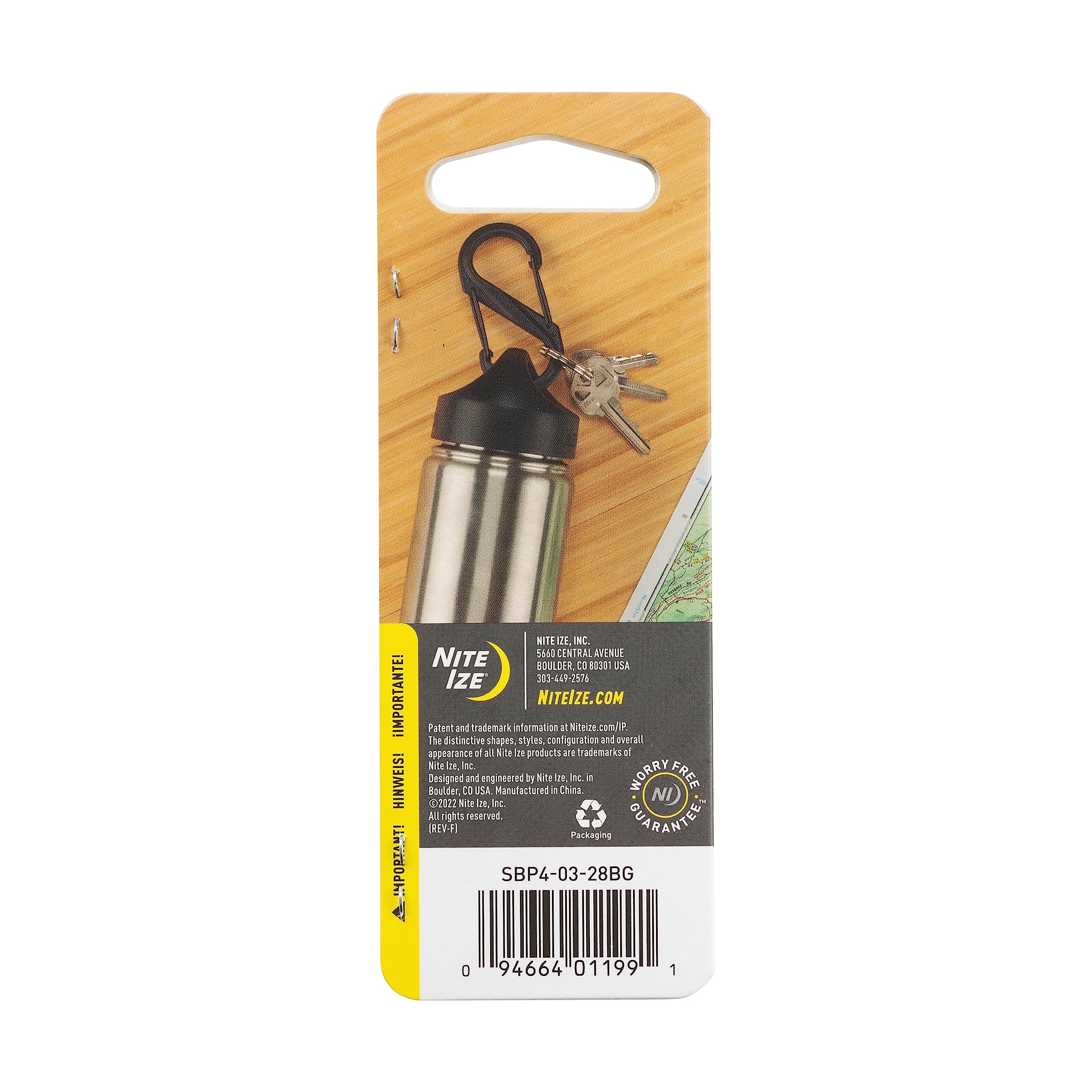 Nite Ize S-Biner Size-4 Dual Carabiner, Glass-Filled Nylon Plastic, Coyote Color, Model SBP4-03-28BG