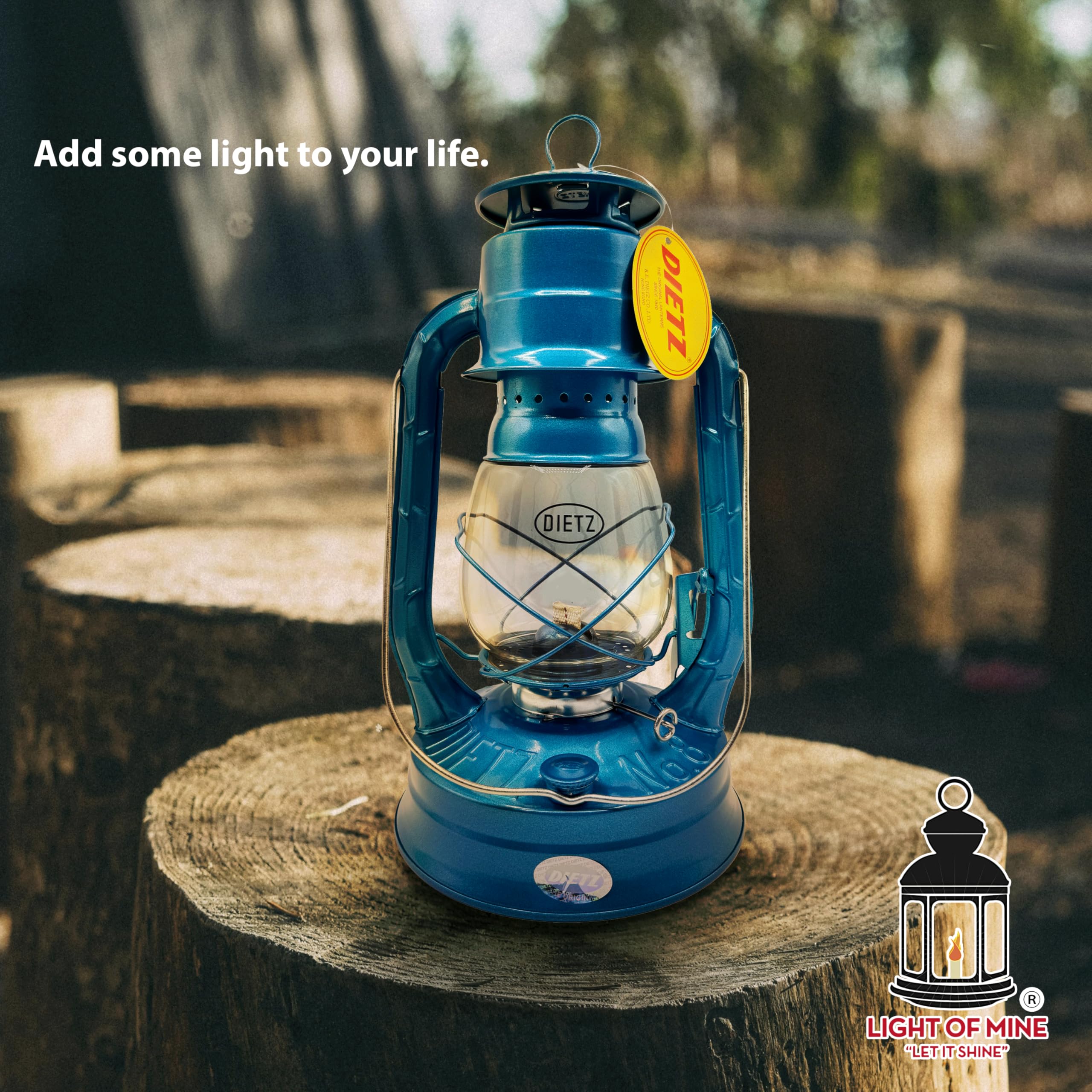 LIGHT OF MINE Dietz #08 Air Pilot Blue Oil Lantern - Metal, Multicolor, Includes 7/8" Replacement Wick Strips