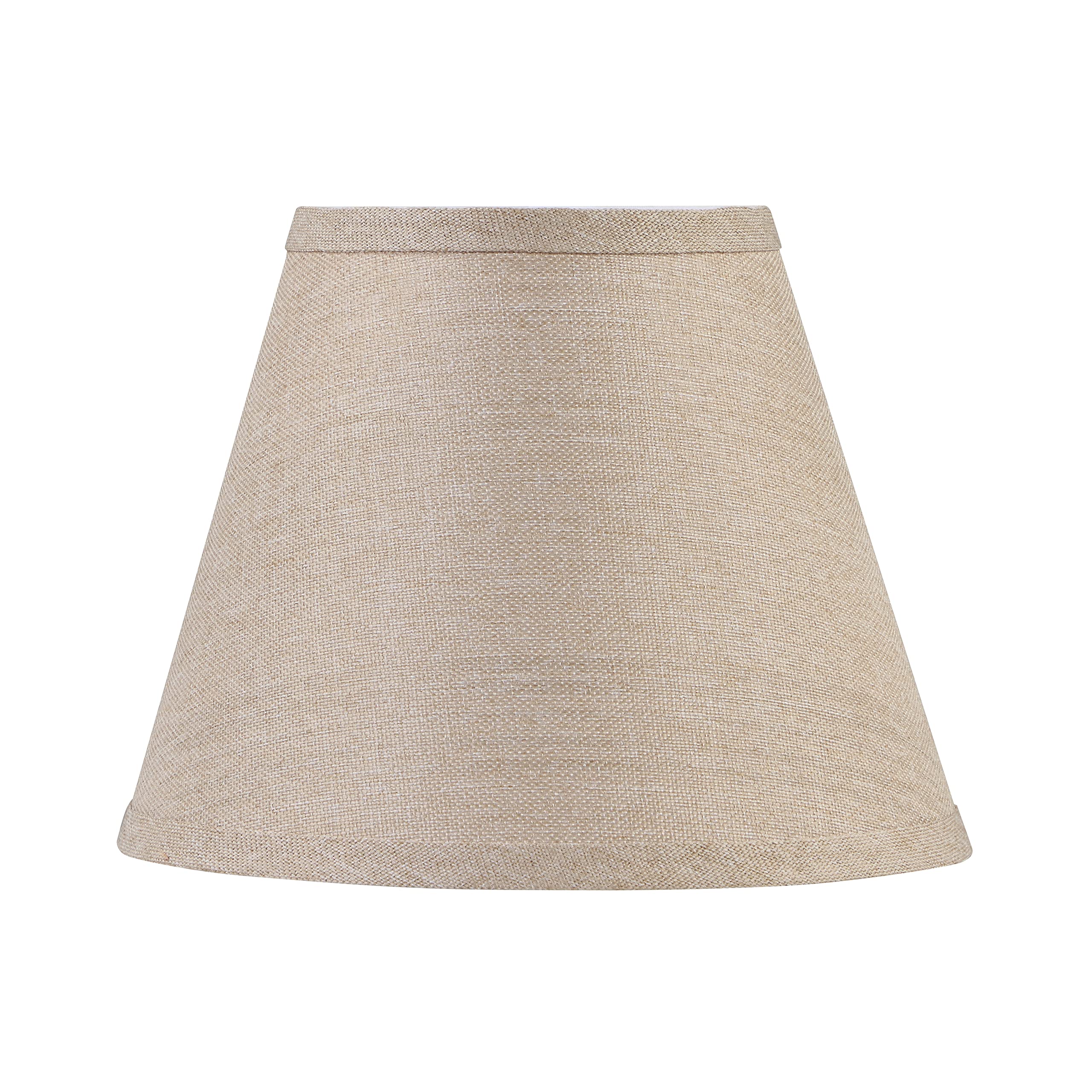 Aspen Creative 56028, Empire Uno Lamp Shade, Khaki Burlap Textured Fabric, 5&quot; Top X 9&quot; Bottom X 7&quot; Slant Height, Slip Uno 33Mm