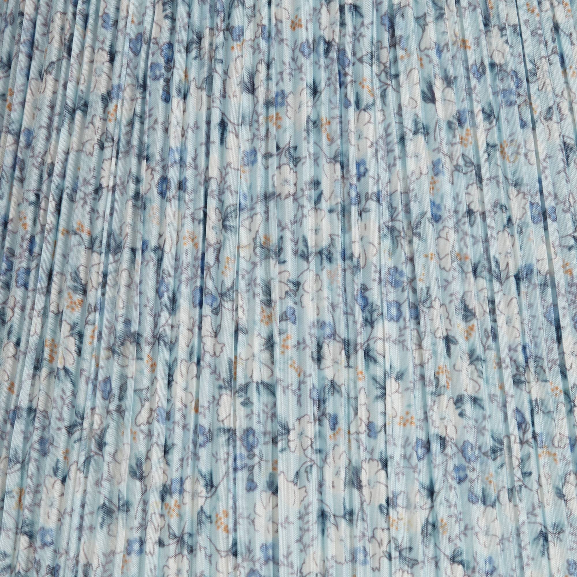 Set Of 2 Hardback Pleat Empire Print Lamp Shades Blue Floral Medium 8'' Top X 13'' Bottom X 10.75'' High X 11'' Slant Spider Wit