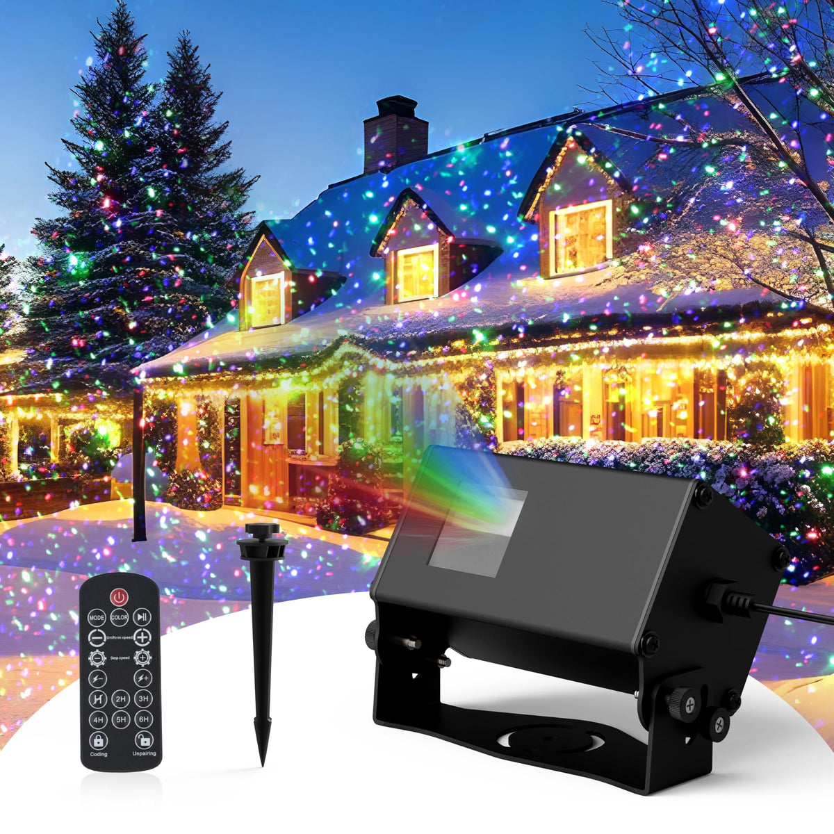 AIRIVO Star Laser Light Projector - RGB 3 Colors, 11 Effects, Remote C ...