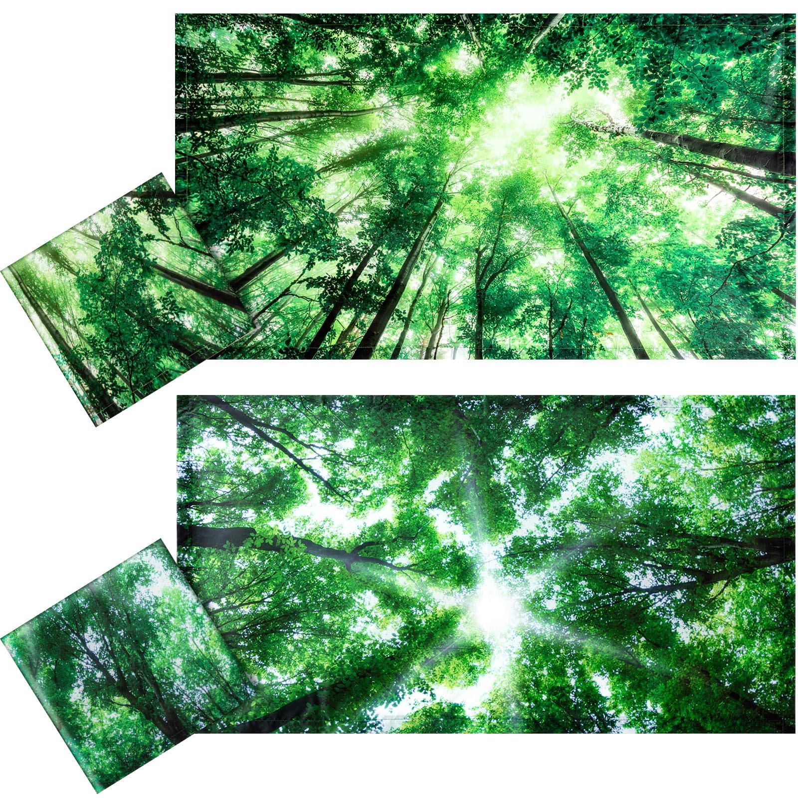 Tujoe 2 Pcs Fluorescent Light Covers For Ceiling Lights Fluorescent Light Filters Classroom Light Covers Magnetic Ceiling Cover For Office, School, Home Teacher Essential, 4 X 2 Feet (Forest)