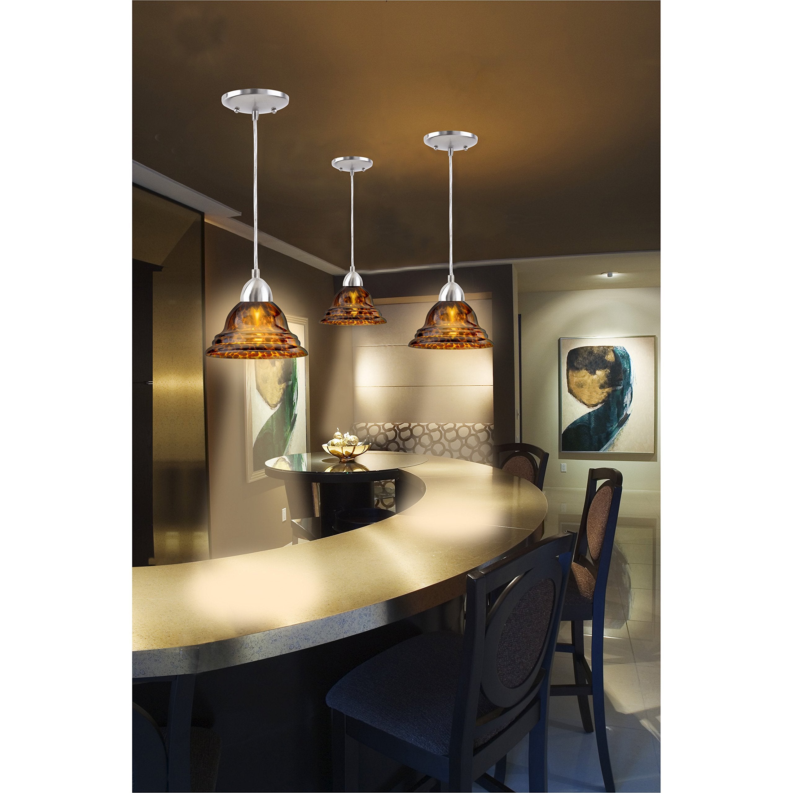 Westinghouse Single-Light Mini-Pendant Kit, Brushed Nickel Finish, Model 7028400, Glass, 1 Size