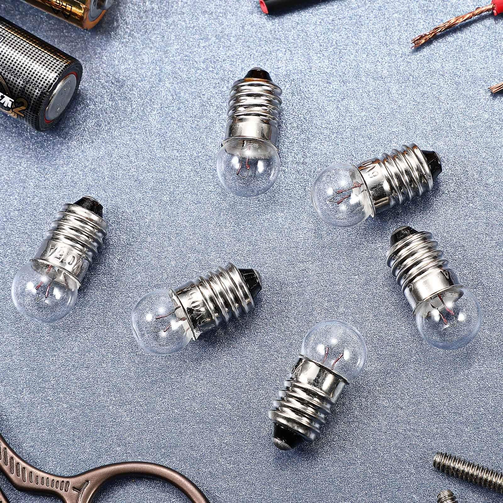 Honoson E10 Miniature Screw Light Bulbs - 20 Pack, 3.8V Incandescent Replacement Bulbs for Electrical Experiments