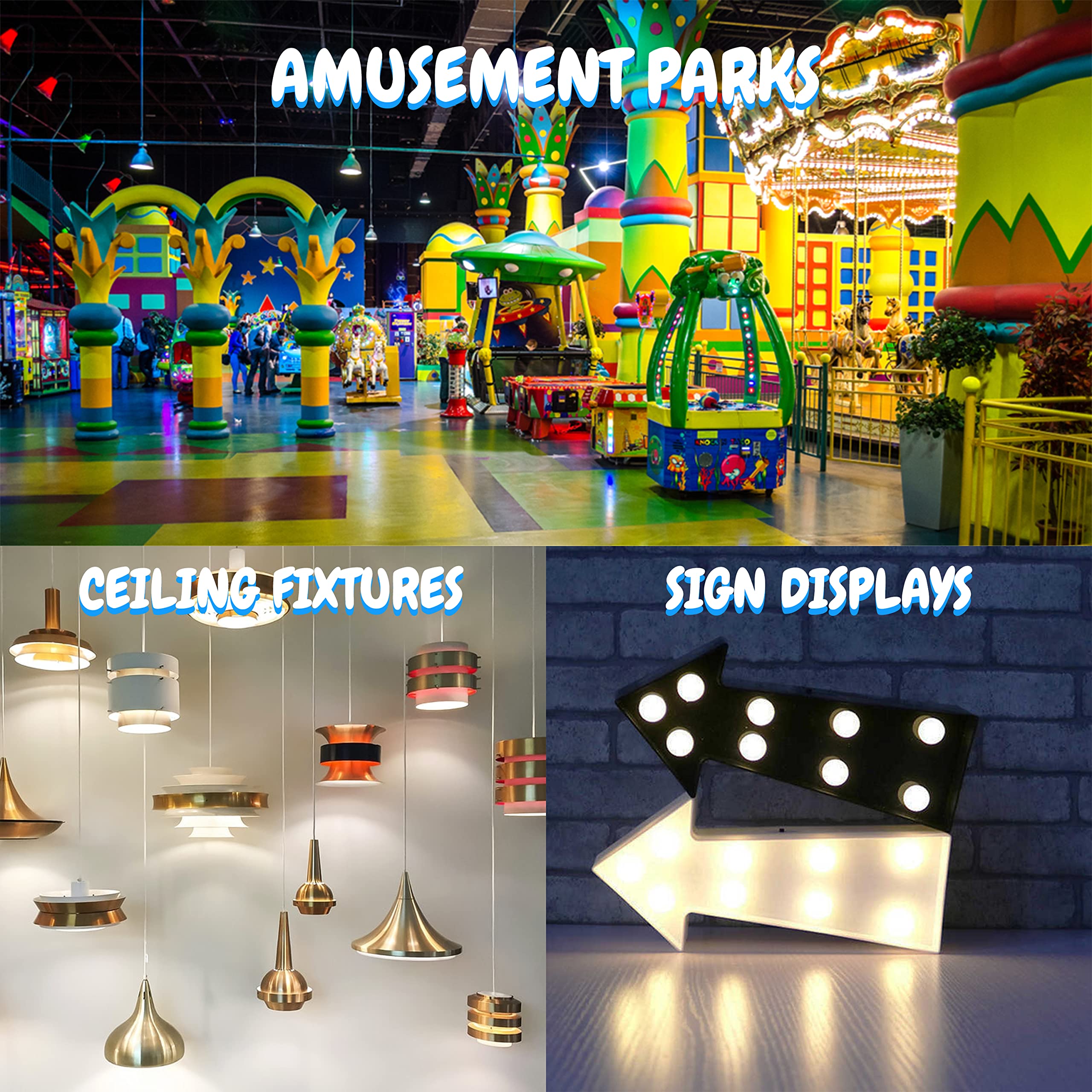 Ohlectric S14 Transparent Yellow String Light Bulbs | 11 Watts Dimmable Led Bulbs With E26 Base, 5000 Hours Of Light | Pack Of 10