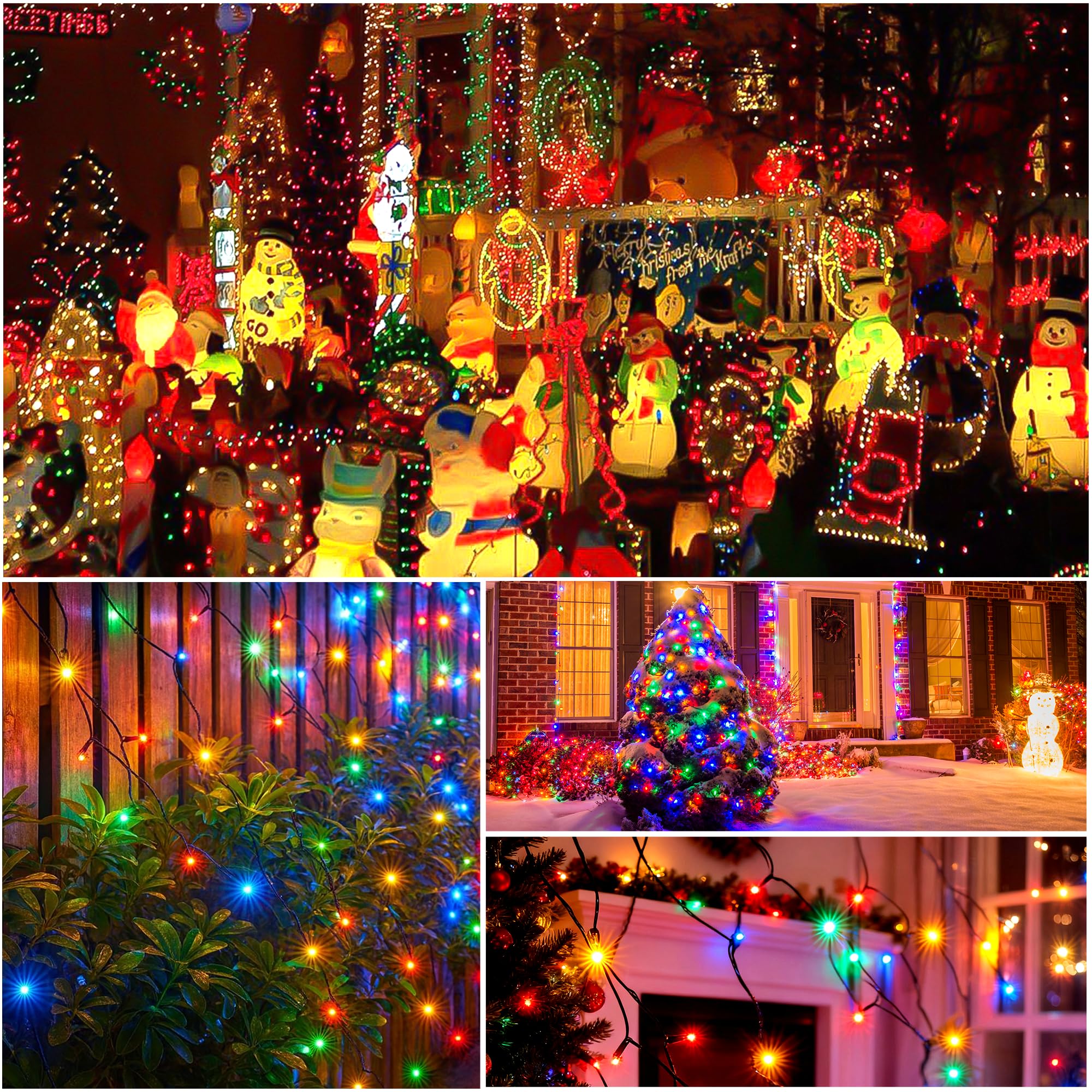 [6 Pack] Solar String Lights Multicolored  236 Ft 600 Led Solar Twinkle Light Outdoor With 8 Modes & Memory Function  Solar Christmas Lights Waterproof Chrismas Lights For Xmas Tree Party Decorations