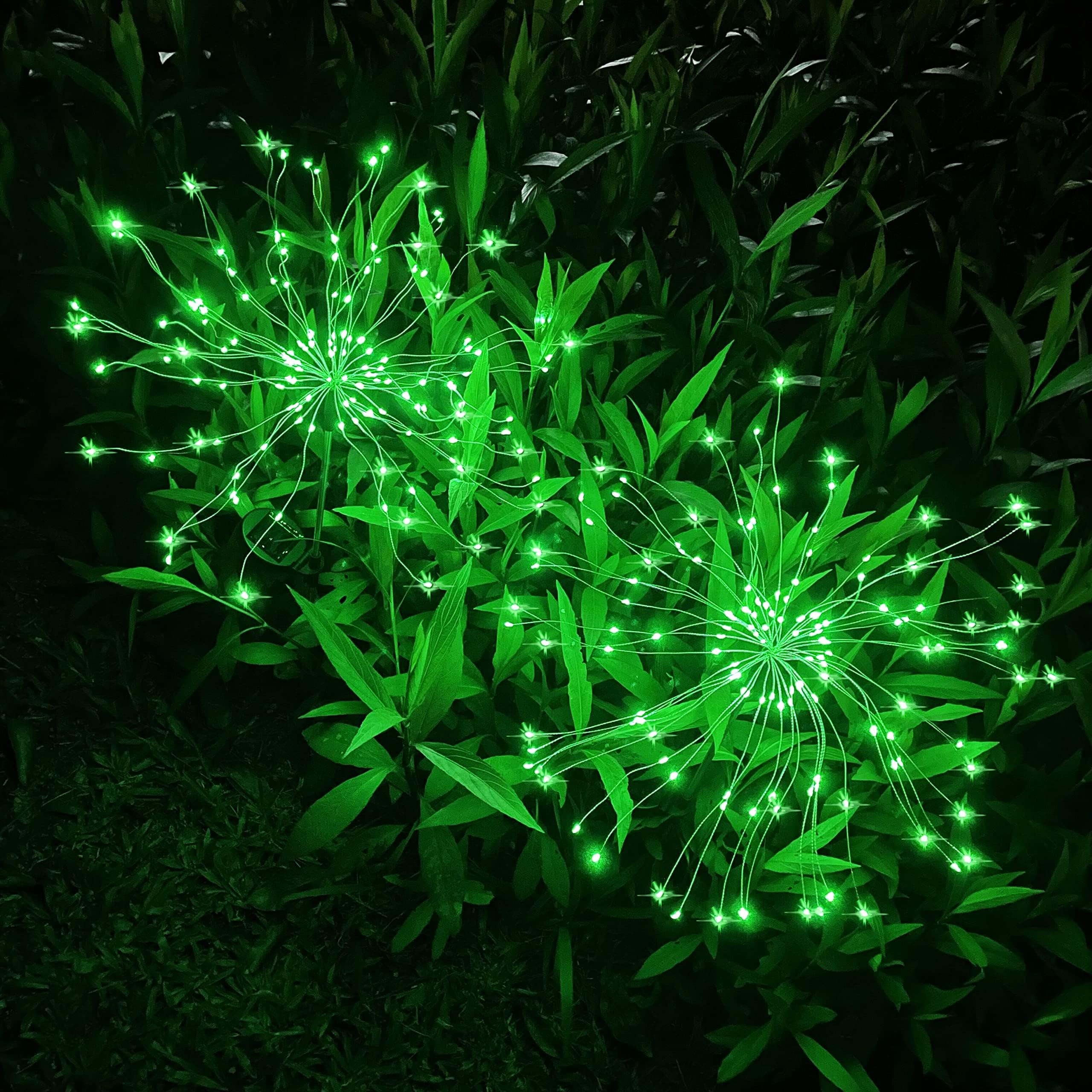 JJGoo Solar Garden Lights, 120 LEDs, 2 Lighting Modes, Waterproof, 2 Pack, Green