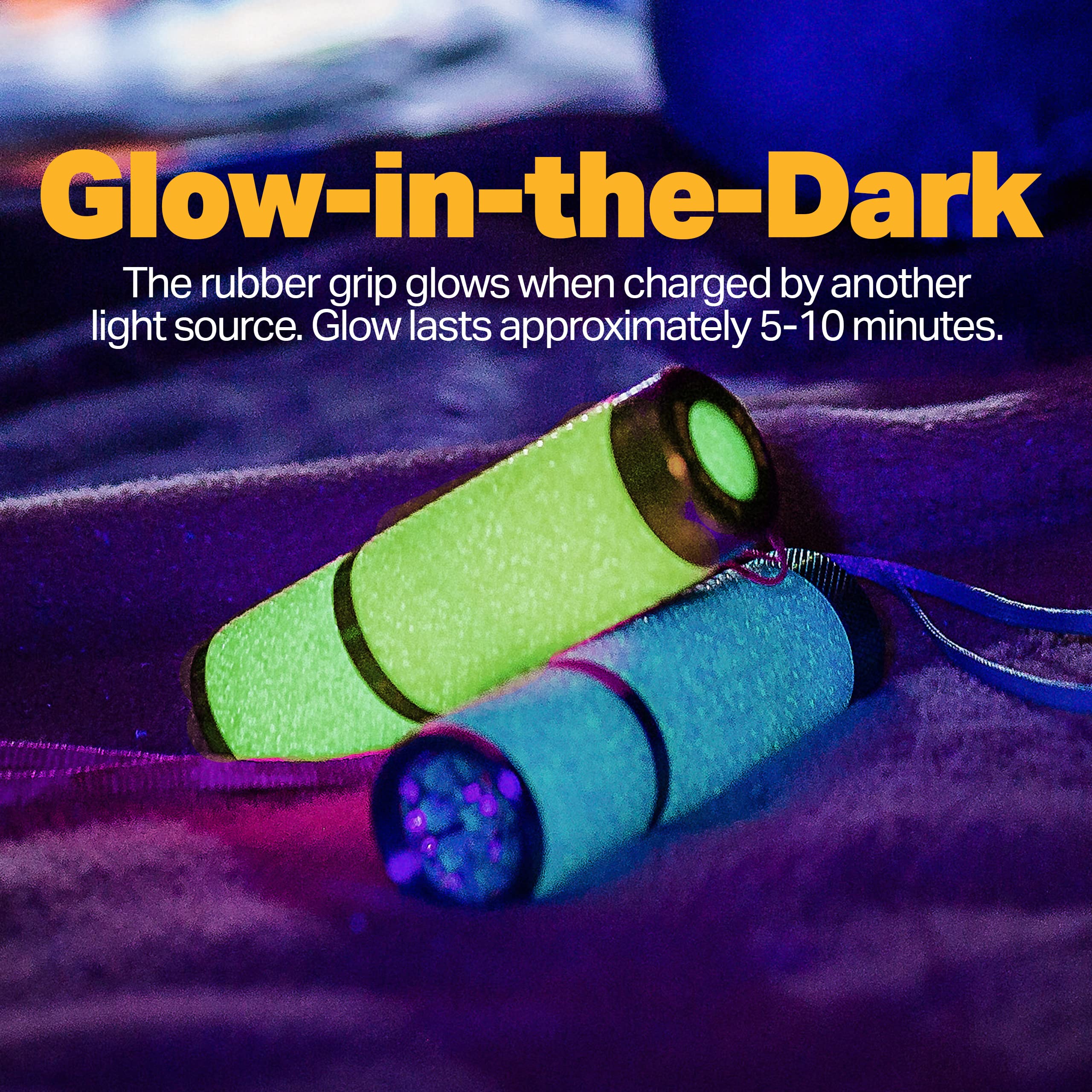 LUXPRO LED Flashlight - Glow in Dark, Aluminum, 9 LEDs, Pink/Green/Teal
