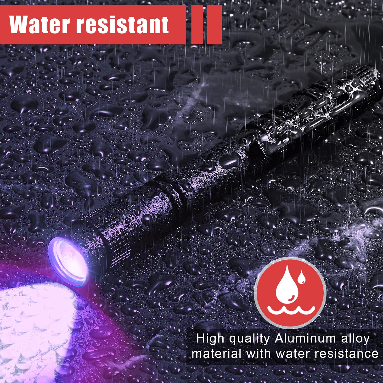 Honoson UV Black Light Flashlight, 6 Pieces, 5.2 Inches Long, Black, Model Honoson-Blacklight Flashlights-07