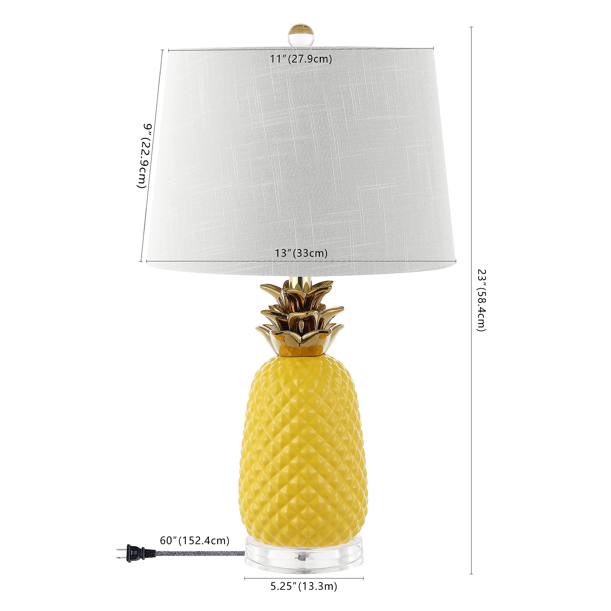 JONATHAN Y Ceramic Table Lamp 23in Modern Vintage Yellow/Gold JYL4019D LED Bulb Included