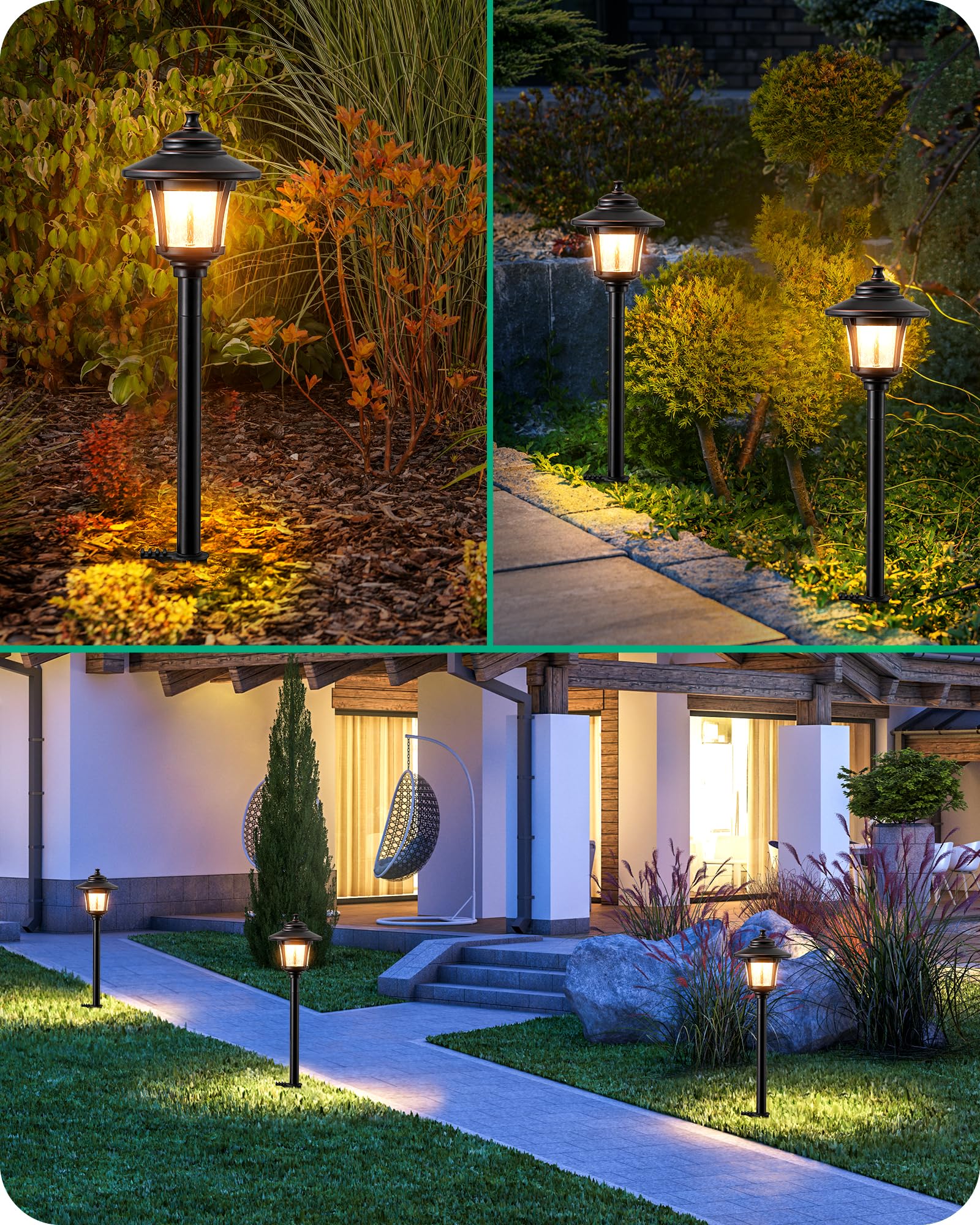 EDISHINE Low Voltage Pathway Lights, 12V 3W LED, 120LM, 3000K, Oil-Rubbed Bronze, 10 Pack, Model ITA1501
