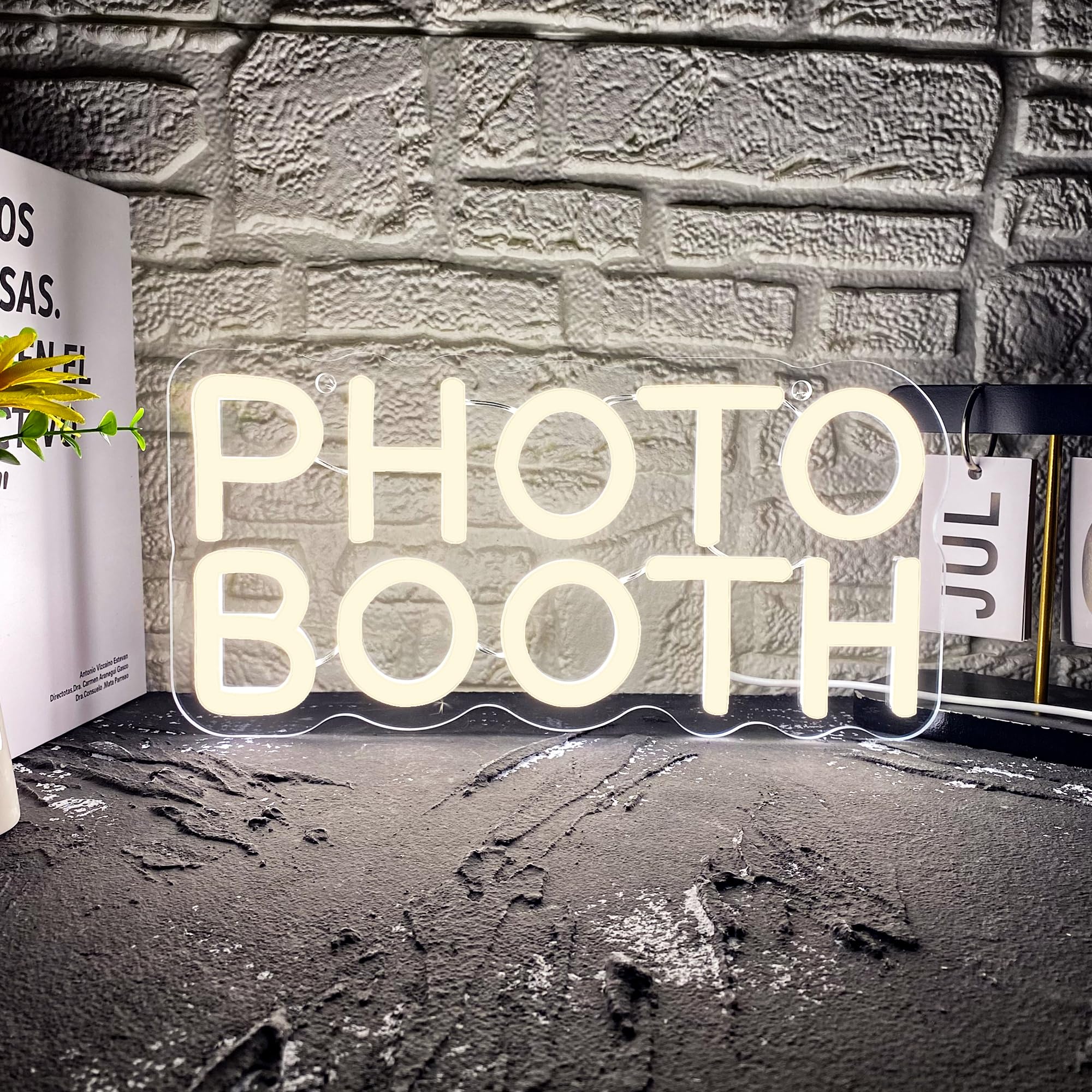 Photo Booth Neon Sign  Dimmable Photo Studio Sign Led Neon Light Led Light For Photography Bedroom Wedding Engagement Party Reception Gifts(11.8 * 5.9In)