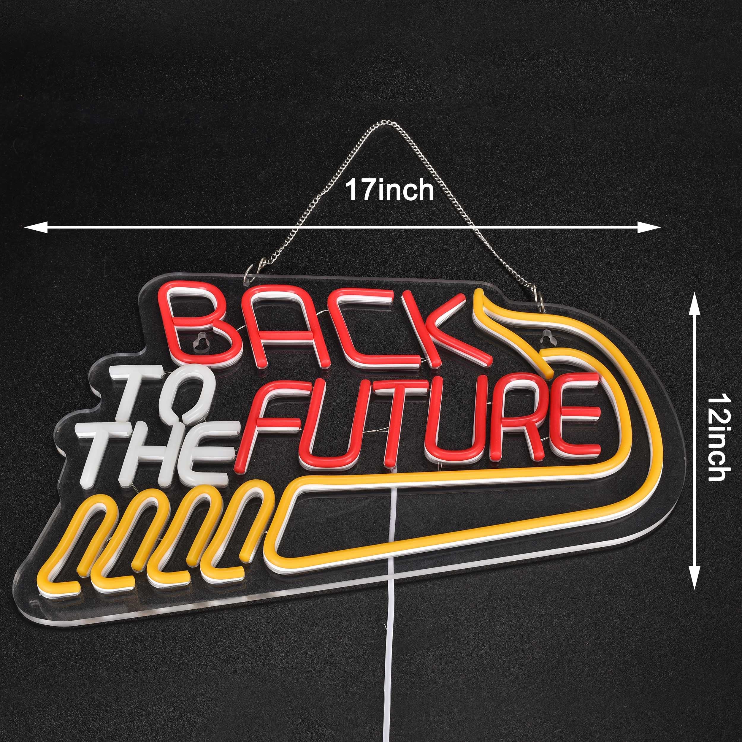 Back To The Future Neon Sign For Wall Decor Neon Signs With Dimmable Switch Led Neon Signs Bedroom Beer Bar Neon Light Sign Hotel Party Club Office Art Lights(17X12Inch)