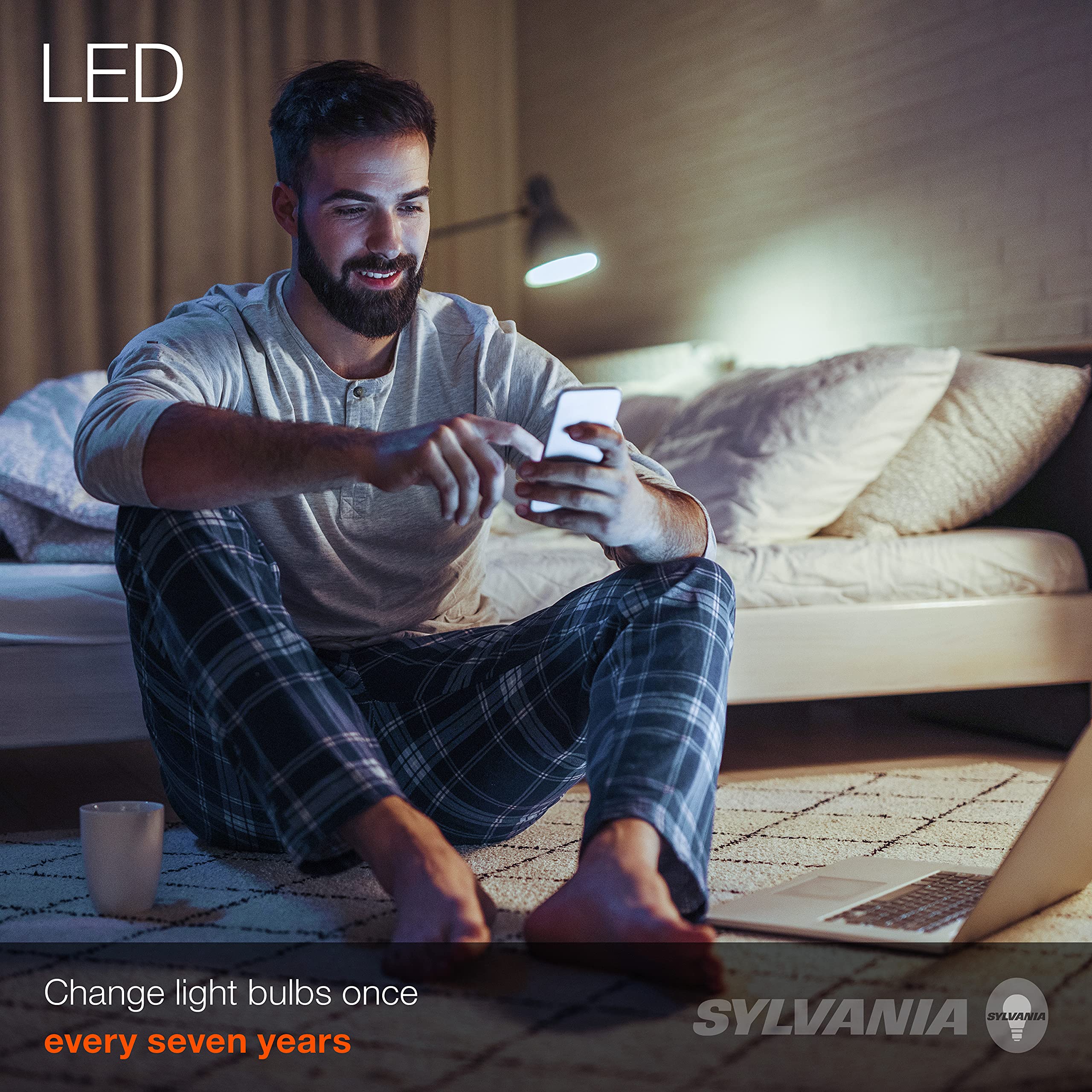 Sylvania Eco Led A19 Light Bulb, 60W Equivalent, Efficient 9W, 7 Year, 750 Lumens, Non-Dimmable, Frosted, 5000K, Daylight - 8 Pa
