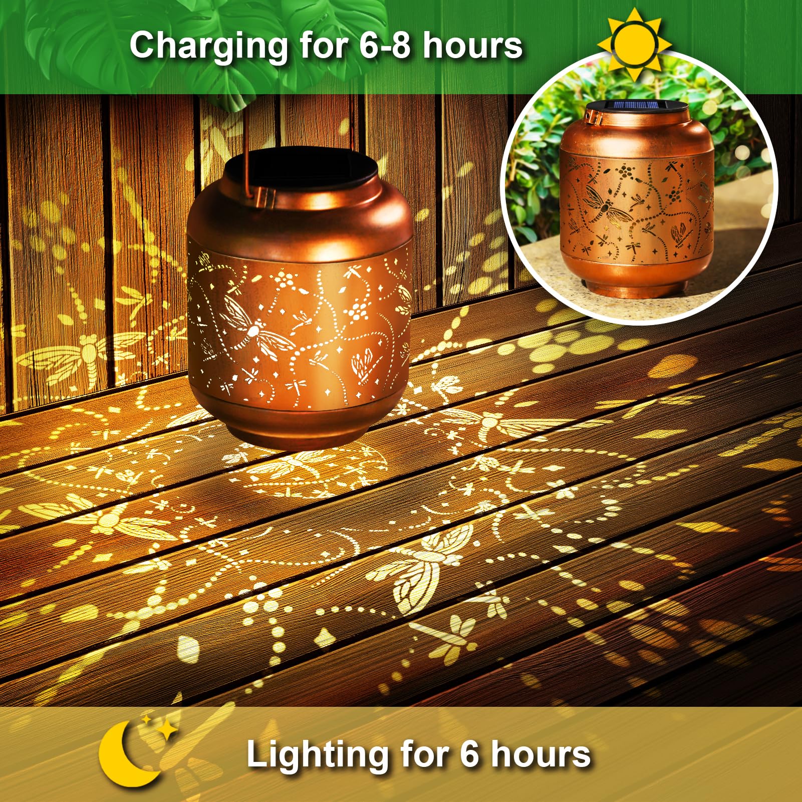 Solar Lantern Lights Outdoor Waterproof Gifts For Women Mom Grandma Dragonfly Christmas Decorations Outside Garden Decor Hanging