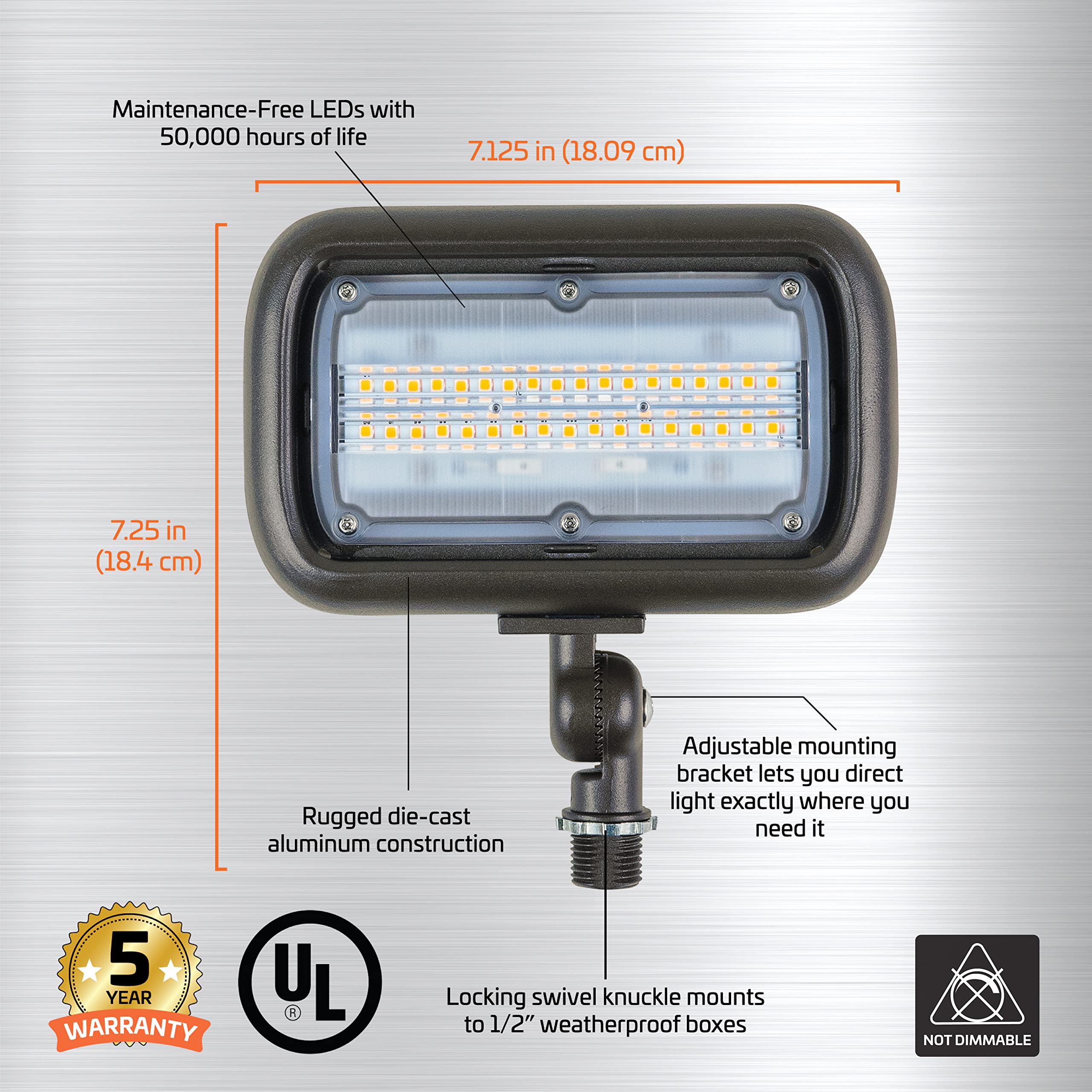 Newhouse Lighting 30-Watt Outdoor LED Wall Wash Flood Light, Weatherproof, Bronze, Model WW30BRZ, 1-Pack