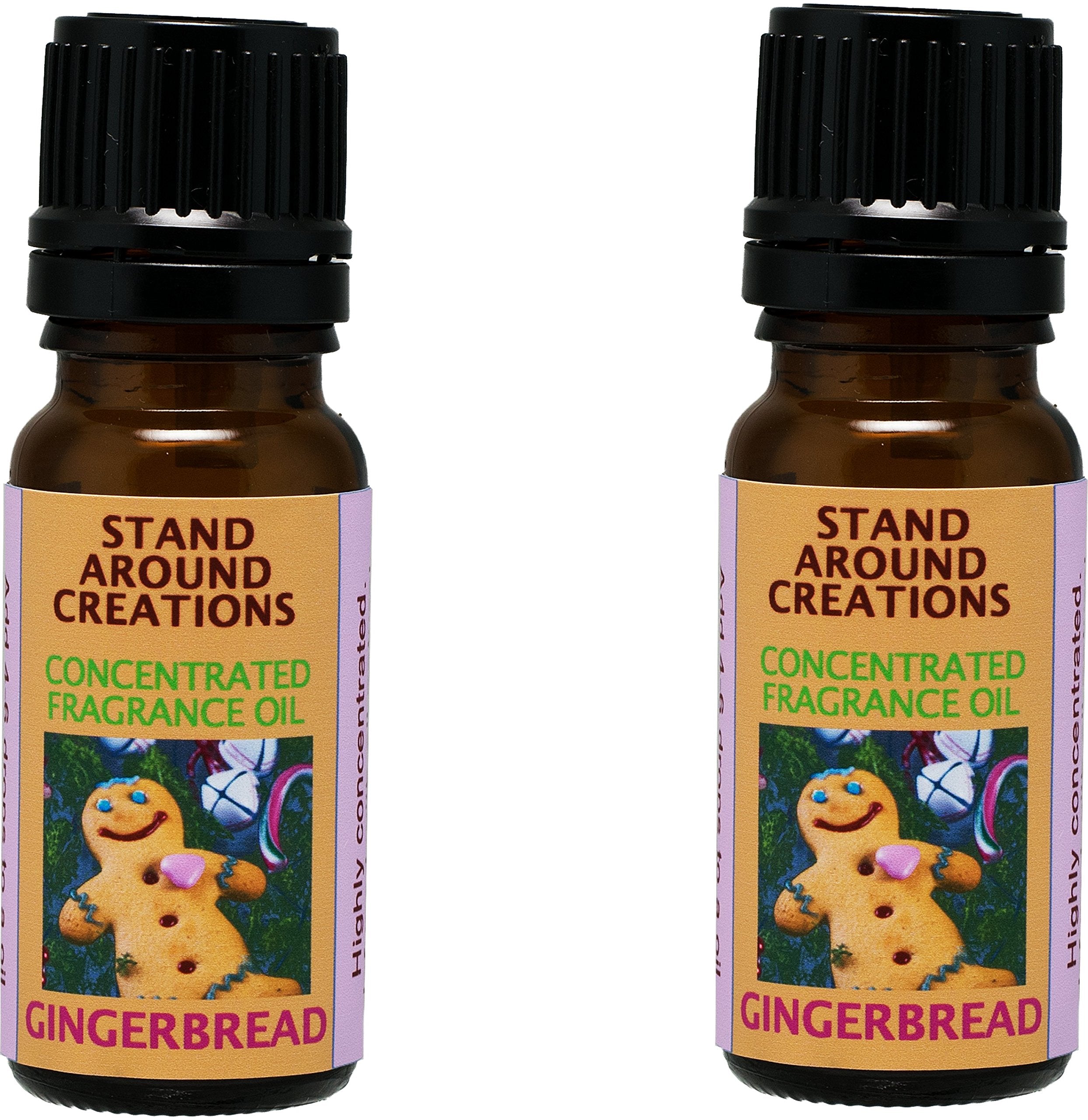 Set Of 2 - Concentrated Fragrance Oil - Gingerbread: A Spiced Cookie W/Vanilla, Nutmeg, Cinnamon And Ginger.Infused W/Essential