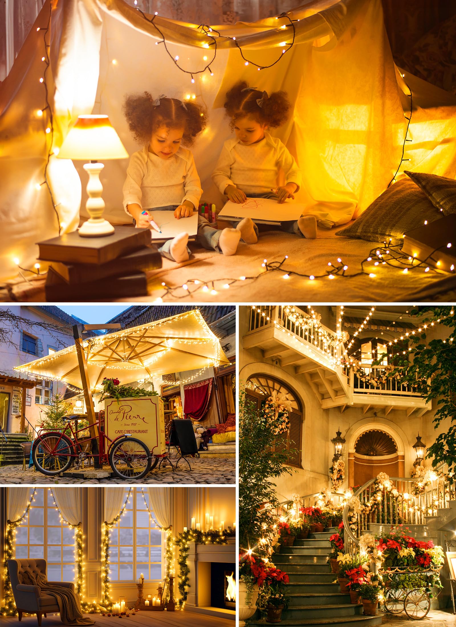 85Ft 240Led Solar Lights Oudoor Ip65 Waterproof Solar Powered Lights With 8 Lighting Modes For Party Garden Yard Home Holiday Tr