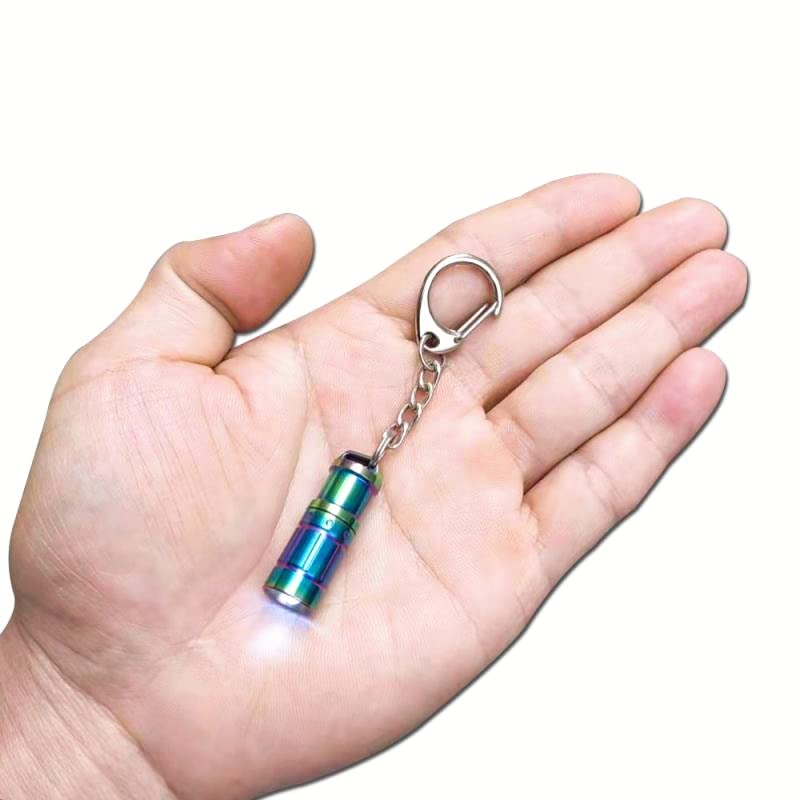 Nitefox Super Mini Keychain Flashlight - EDC Aluminum Torch, e1-Steel Fire Color, Ideal for Dog Walking, Reading, Emergency Use