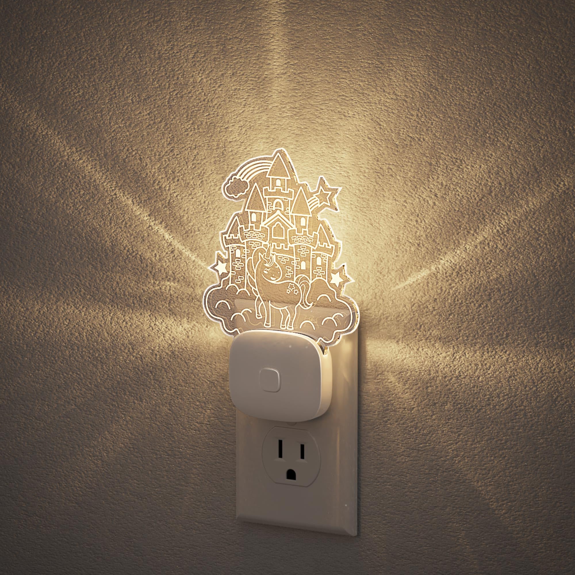 Jandcase Led Kids Night Light  Plug In Night Light  10 Color Changing Castle Night Light With Dusk To Dawn Sensor  Acrylic Rgb Nightlight For Kids Girls Bedroom  Gifts For Girls