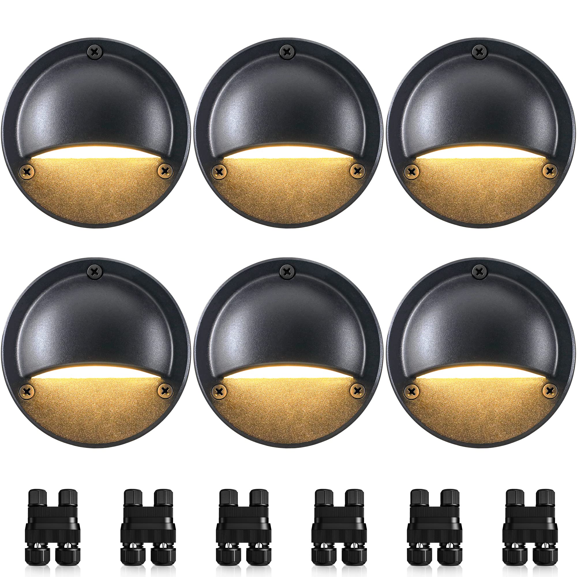 SUNVIE 5W LED Low Voltage Deck Lights, 12-24V AC/DC Outdoor Deck Lights with Fastlock2 Wire Connectors, 3000K Low Voltage Landsc