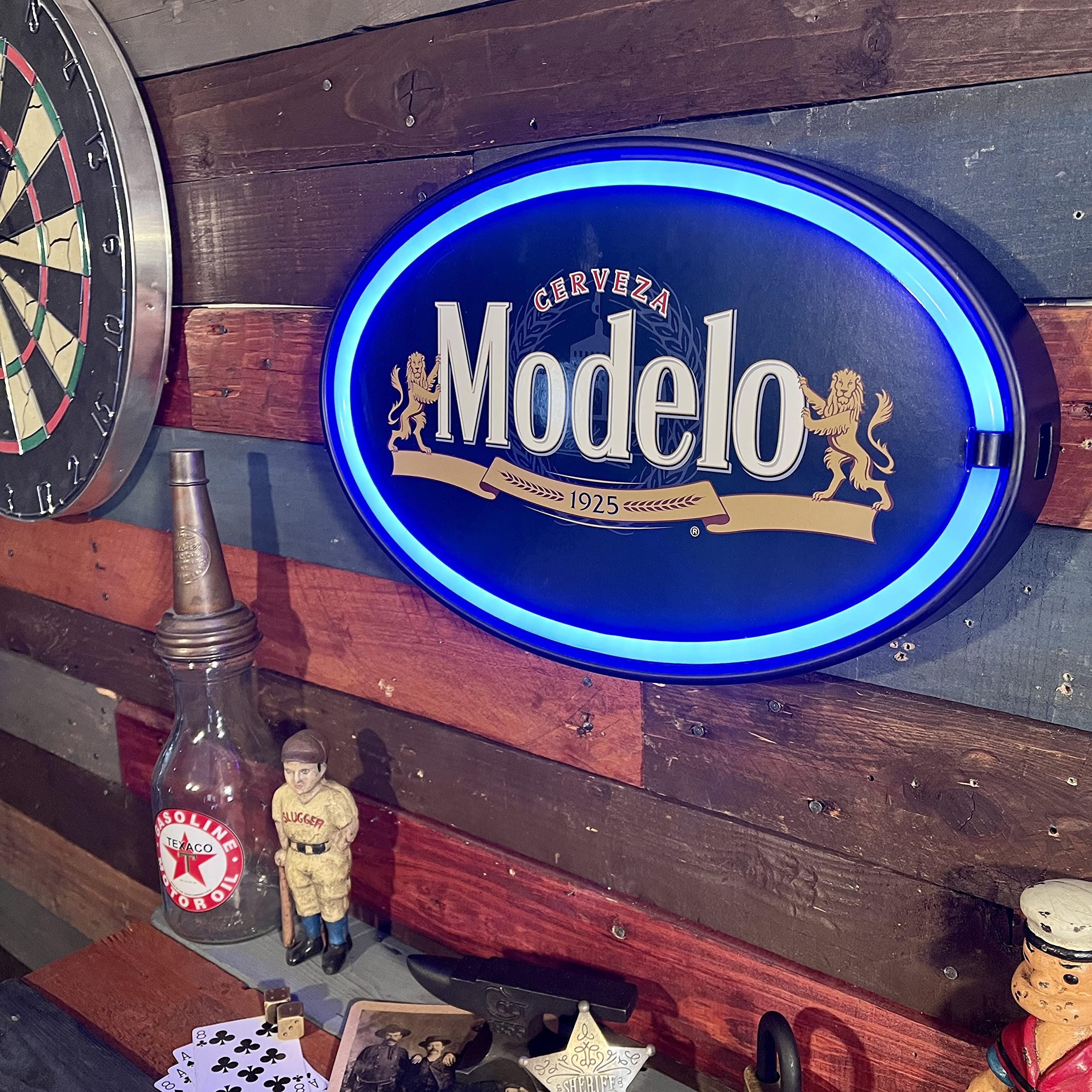 SOTT LED Neon Sign - Modelo Cerveza Wall Décor, 16in x 10in, Vintage Inspired, for Home, Game Room, Bar, or Man Cave