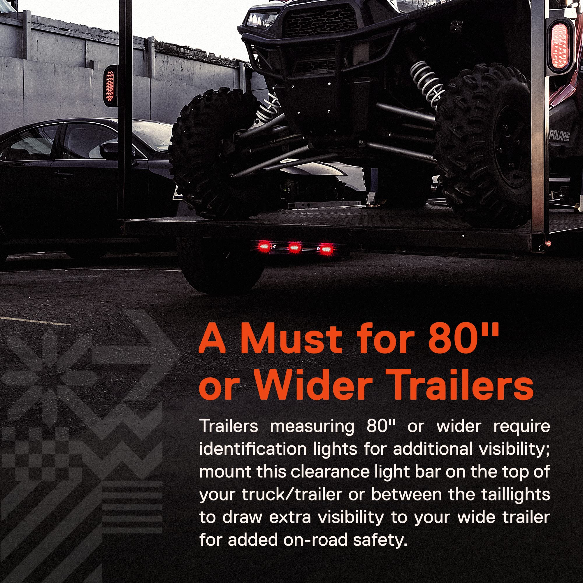 ONLINE LED STORE TRUE MODS 15" Red LED Trailer Light Bar - IP67 Submersible, Stainless Steel, Model TBL1515-RD