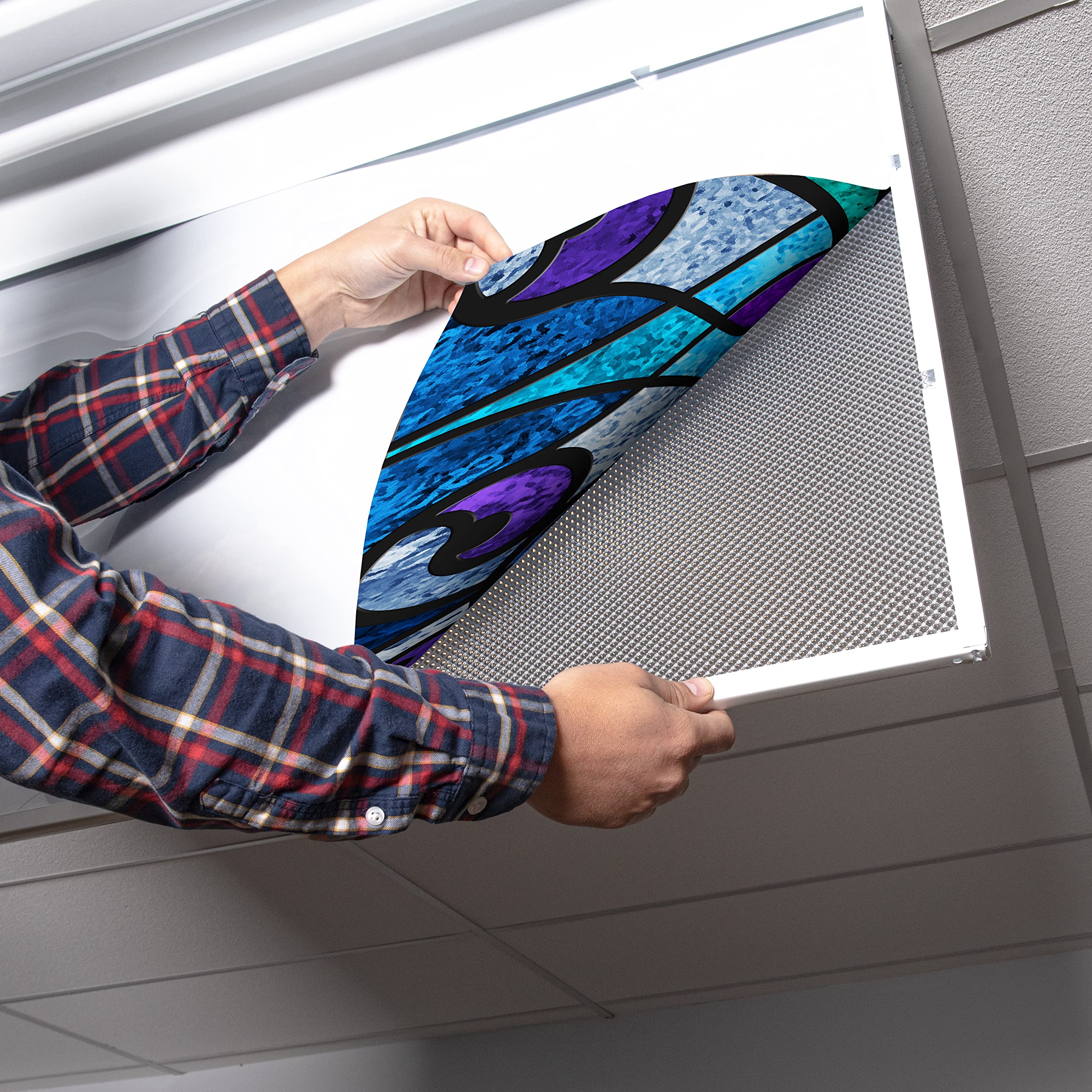 Fluorescent Light Cover For Classroom Ceiling Lights - Premium Backlit Film Insert 2X4 (22.38''X46.5'') Florescent Fixture (Pack