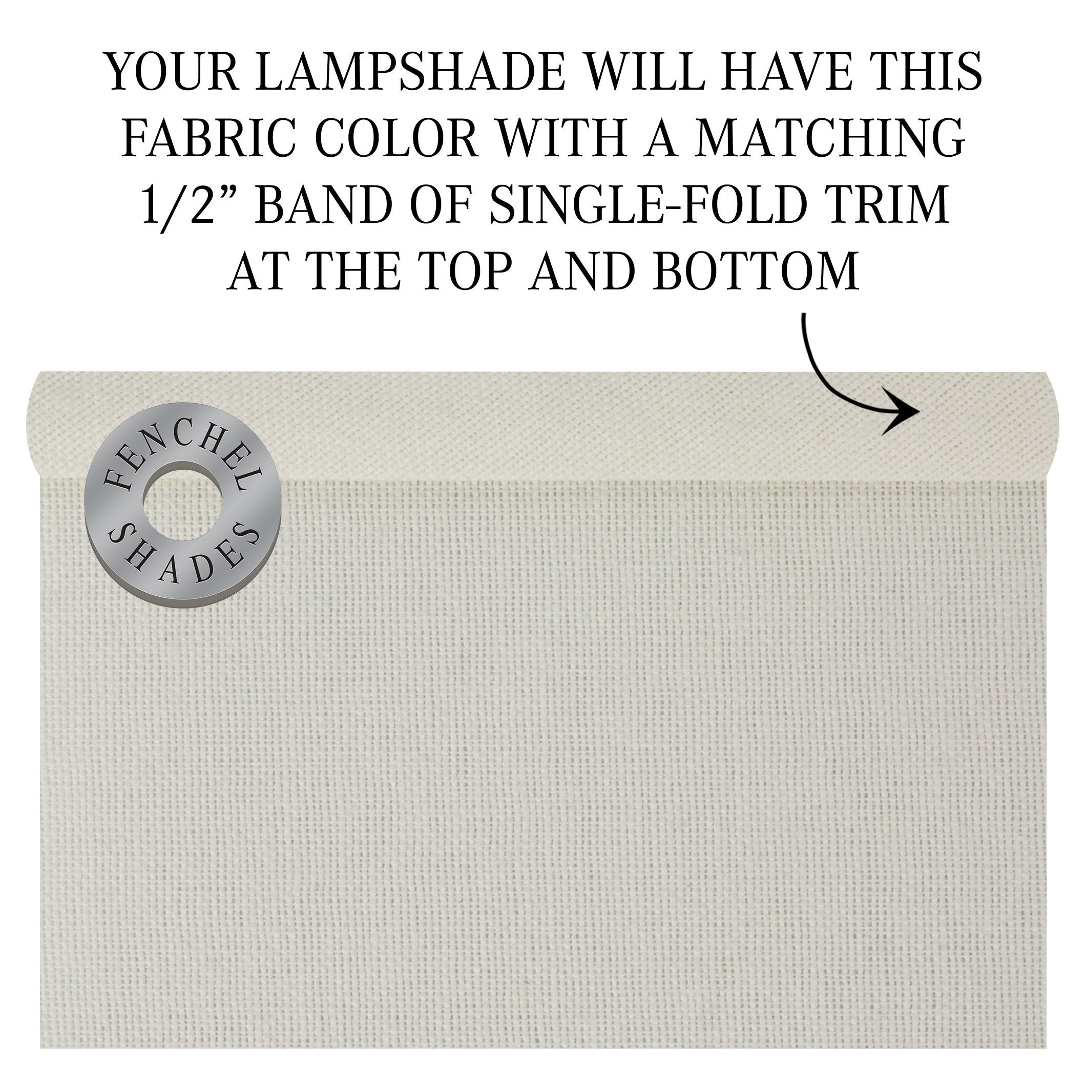 Fenchelshades.Com 10'' Top Diameter X 10'' Bottom Diameter 10'' Height Fabric Drum Lampshade Spider Attachment (Linen Cream)