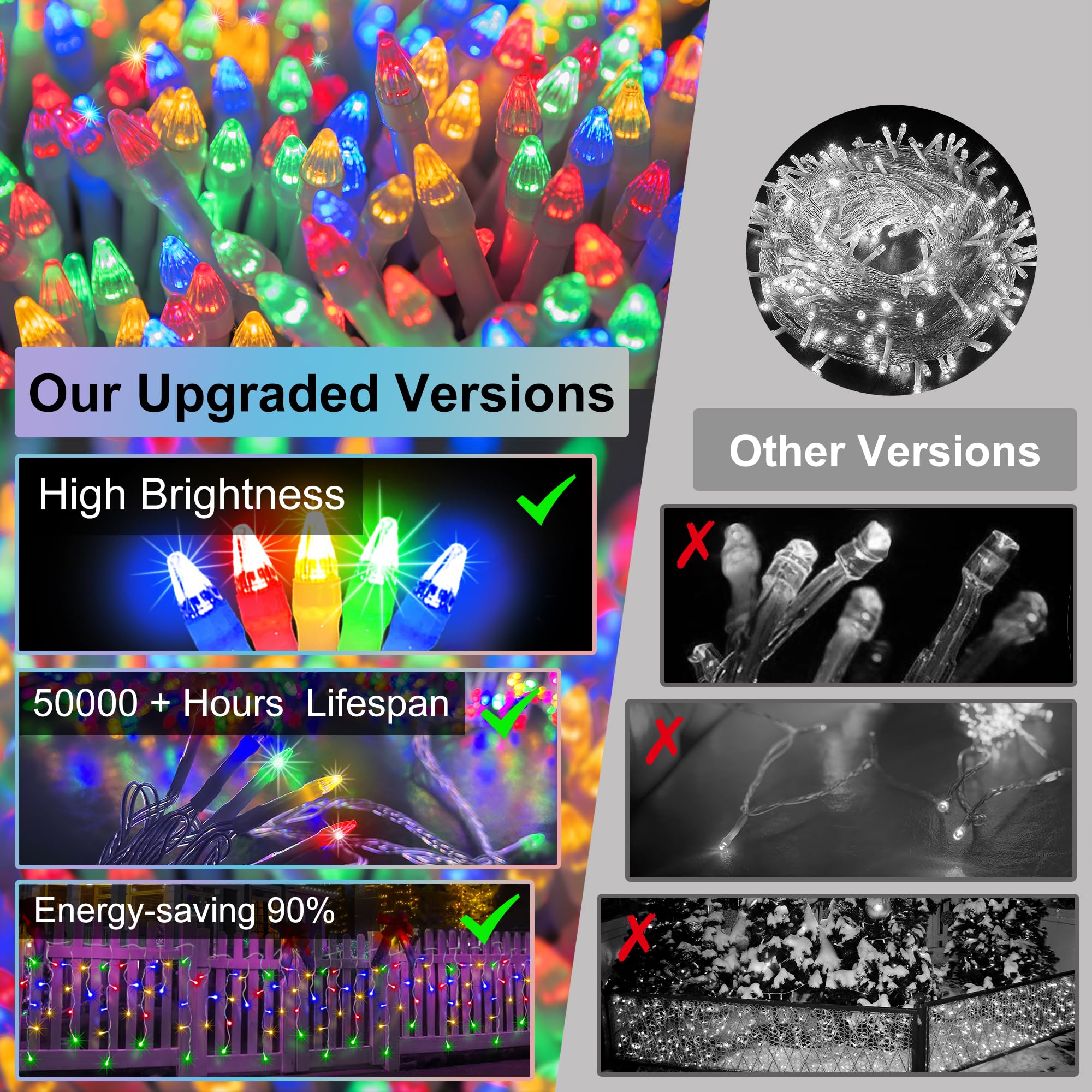 648 Led Outdoor Christmas Lights With 144 Drops, 66Ft Christmas Fairy Lights With 8 Modes Timer, Christmas Twinkly Lights Ip44 W