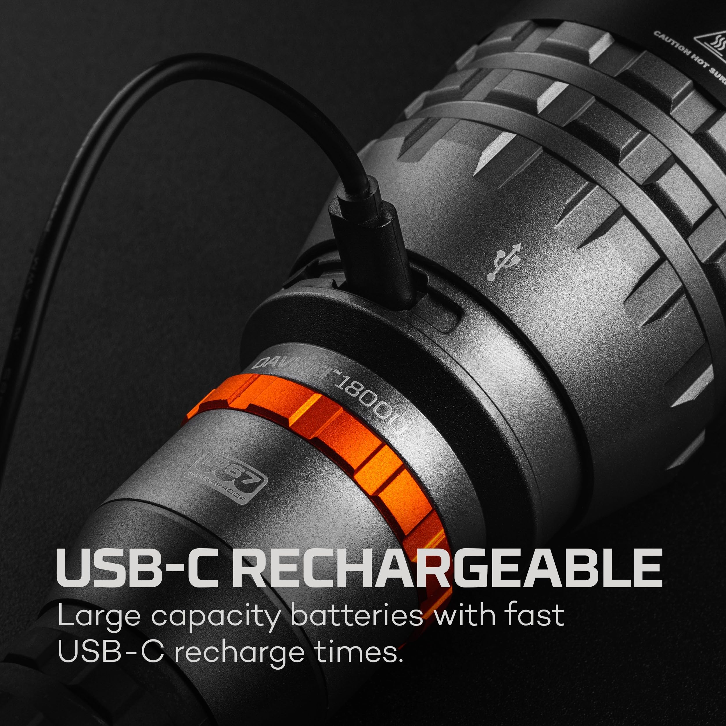 NEBO DAVINCI 18000 Mag Dial Flashlight - 18000 Lumens, 5 Modes, Rechargeable, Waterproof for Hiking, Camping, Tactical Self Defense