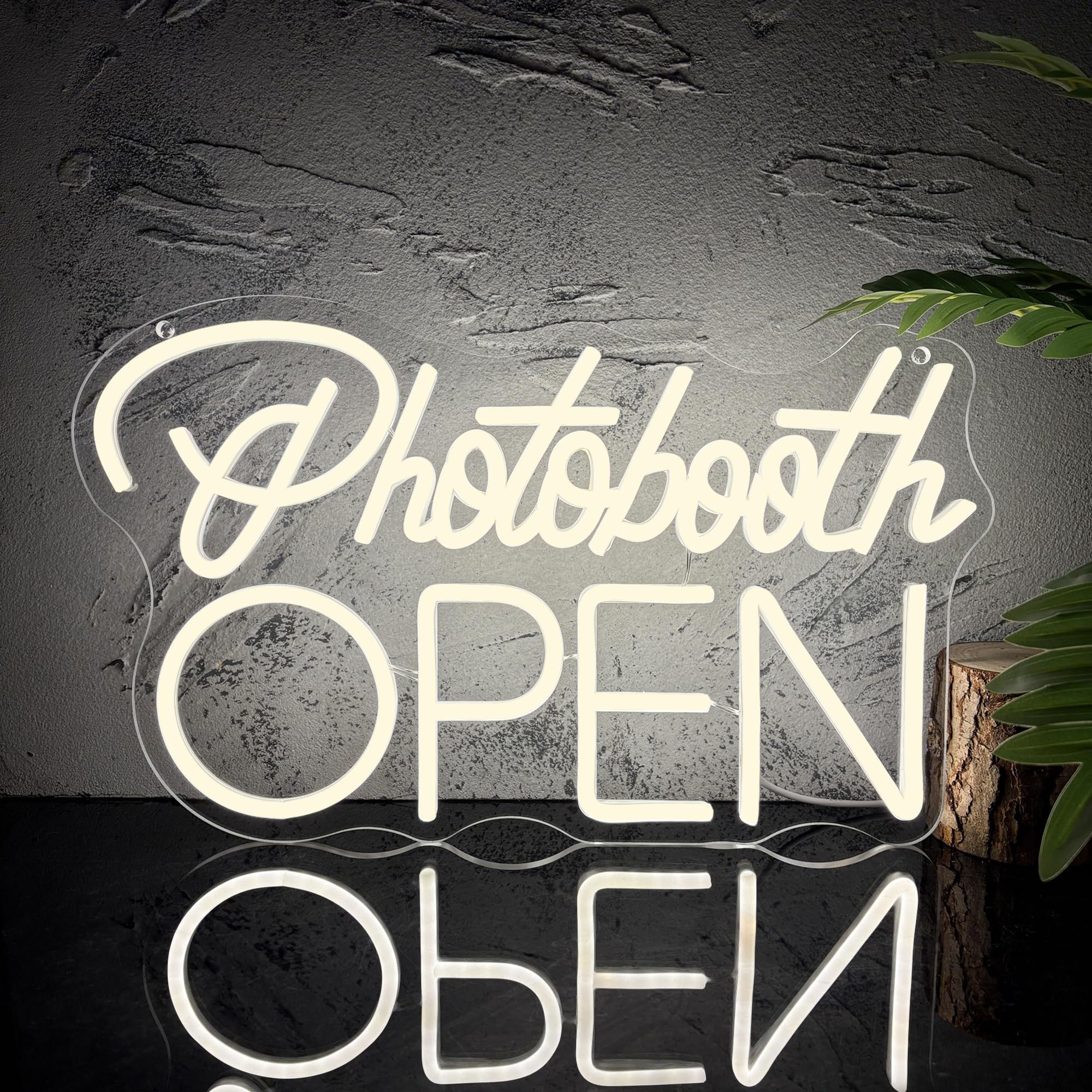 Photobooth Open Neon Signs for Wall Decor, Dimmable Photo Studio Sign Led Neon Light Sign Photo Booth Decor Open Sign Office Rec