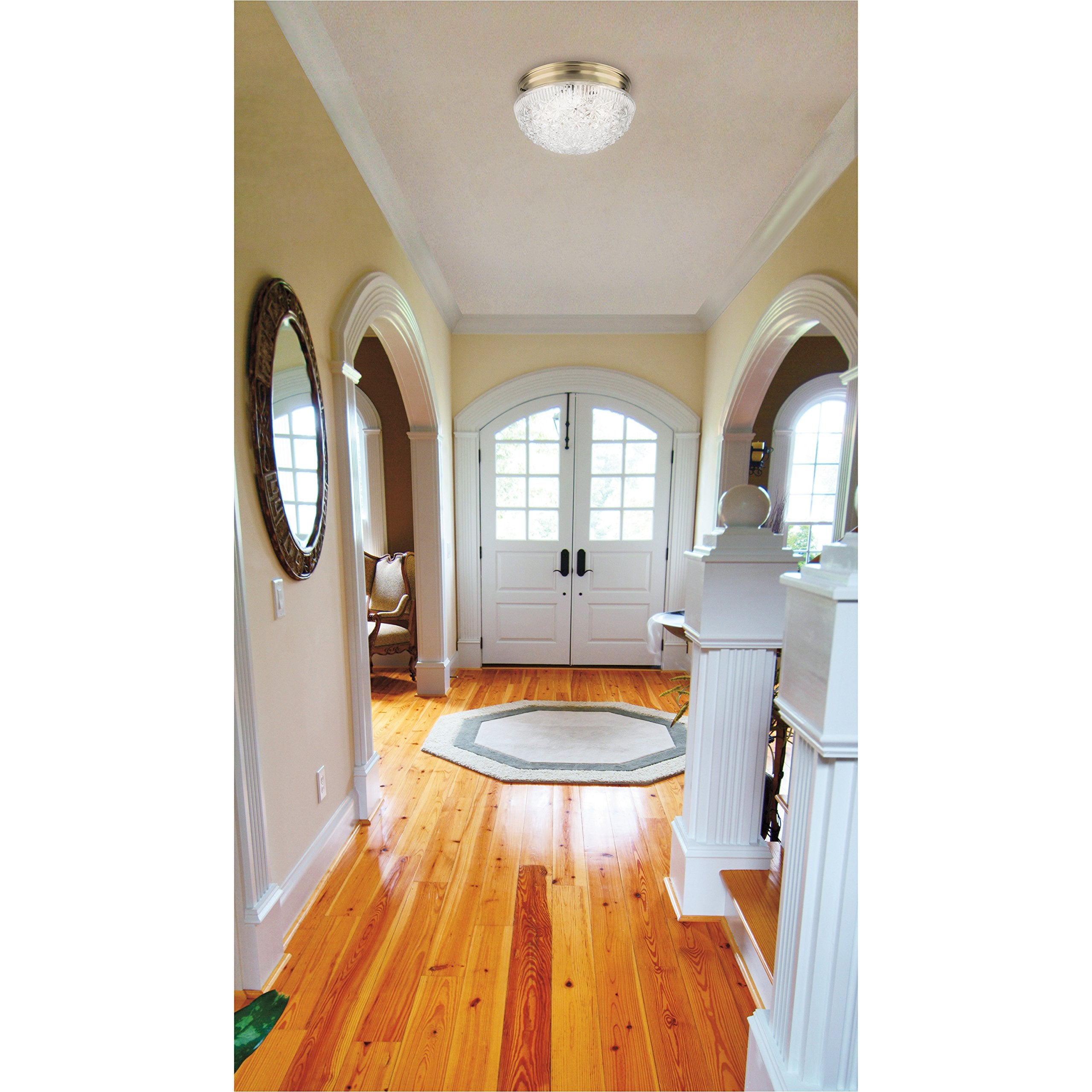 Westinghouse 6661000 2Lite Ab Clear Faceted Glass White