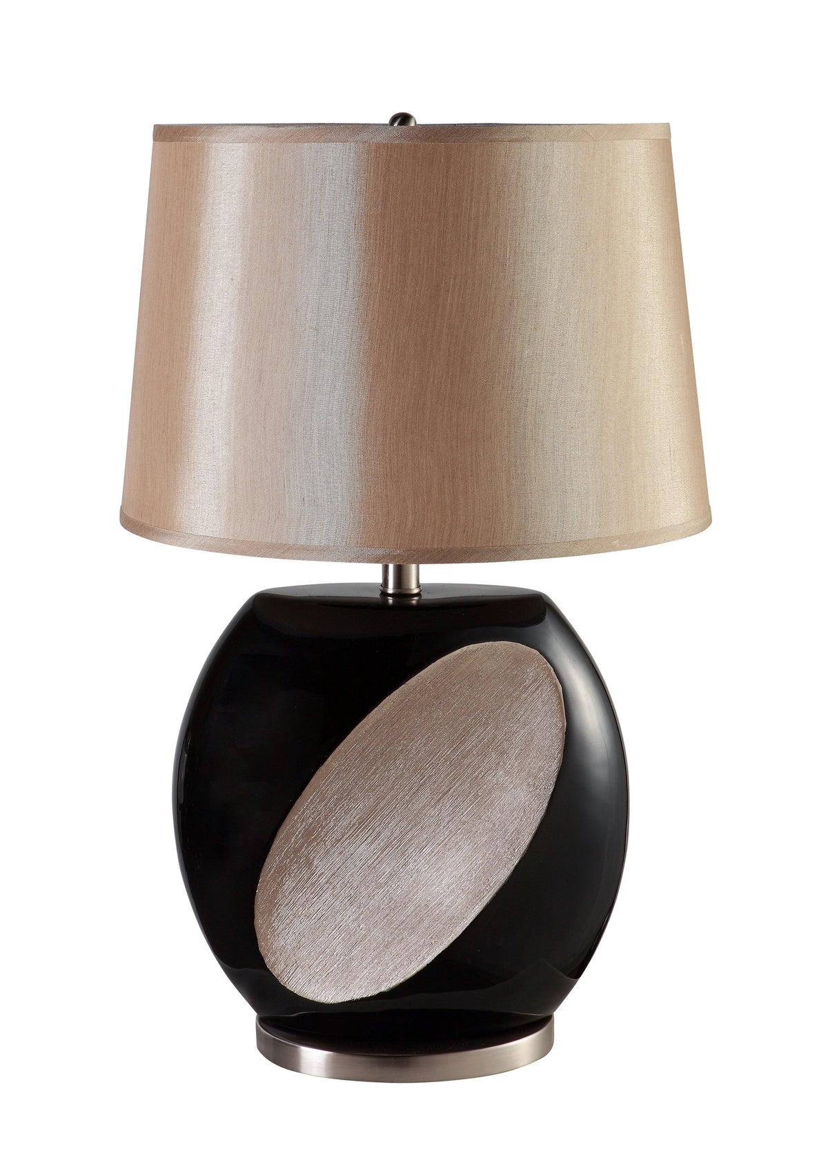 Ore International 31176 25-Inch Retro Ceramic Table Lamp, Black
