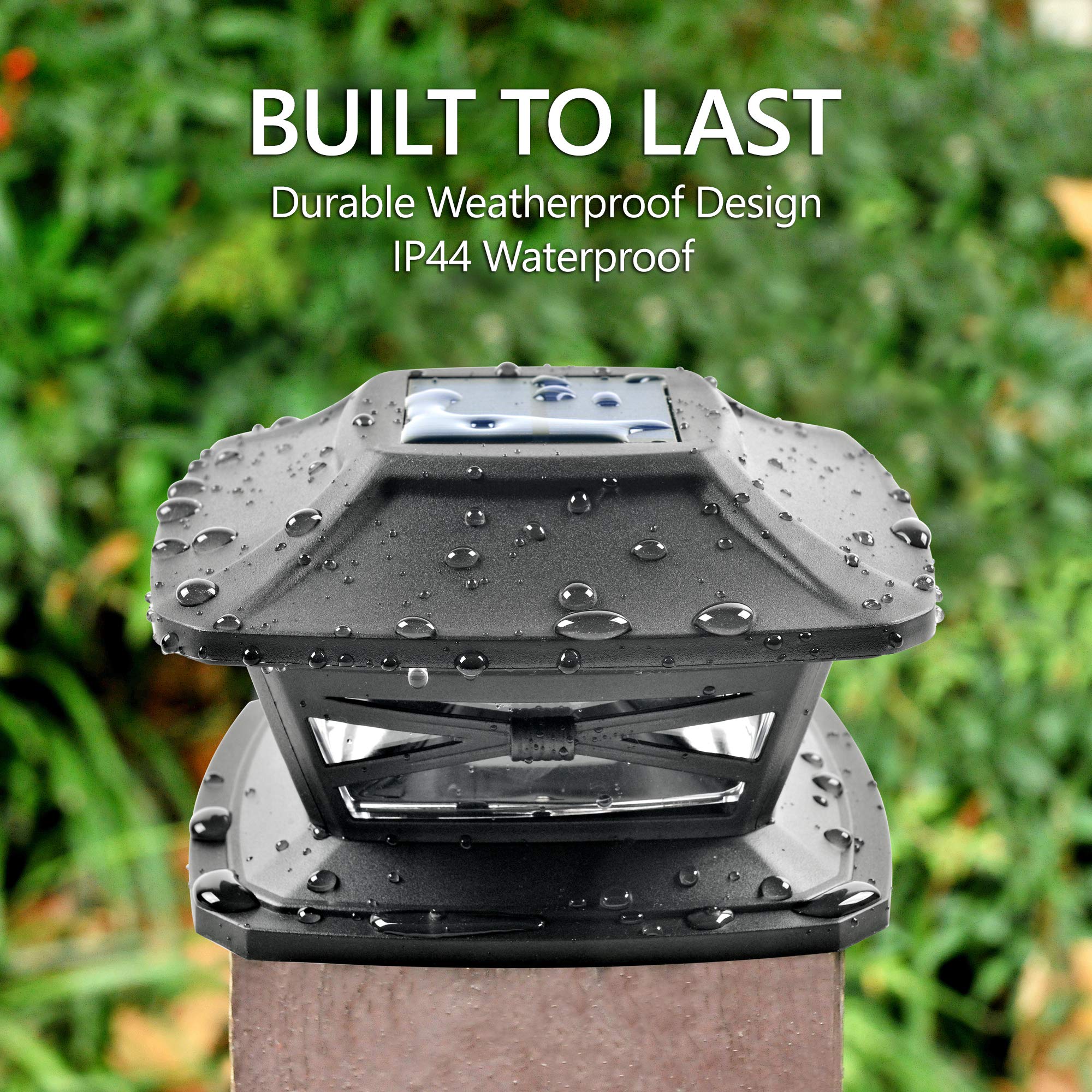 Davinci Lighting Flexfit Solar Post Cap Lights - 4 Pack, Slate Black, LED, Fits 4x4, 5x5, 6x6 Wooden Posts, Durable Plastic