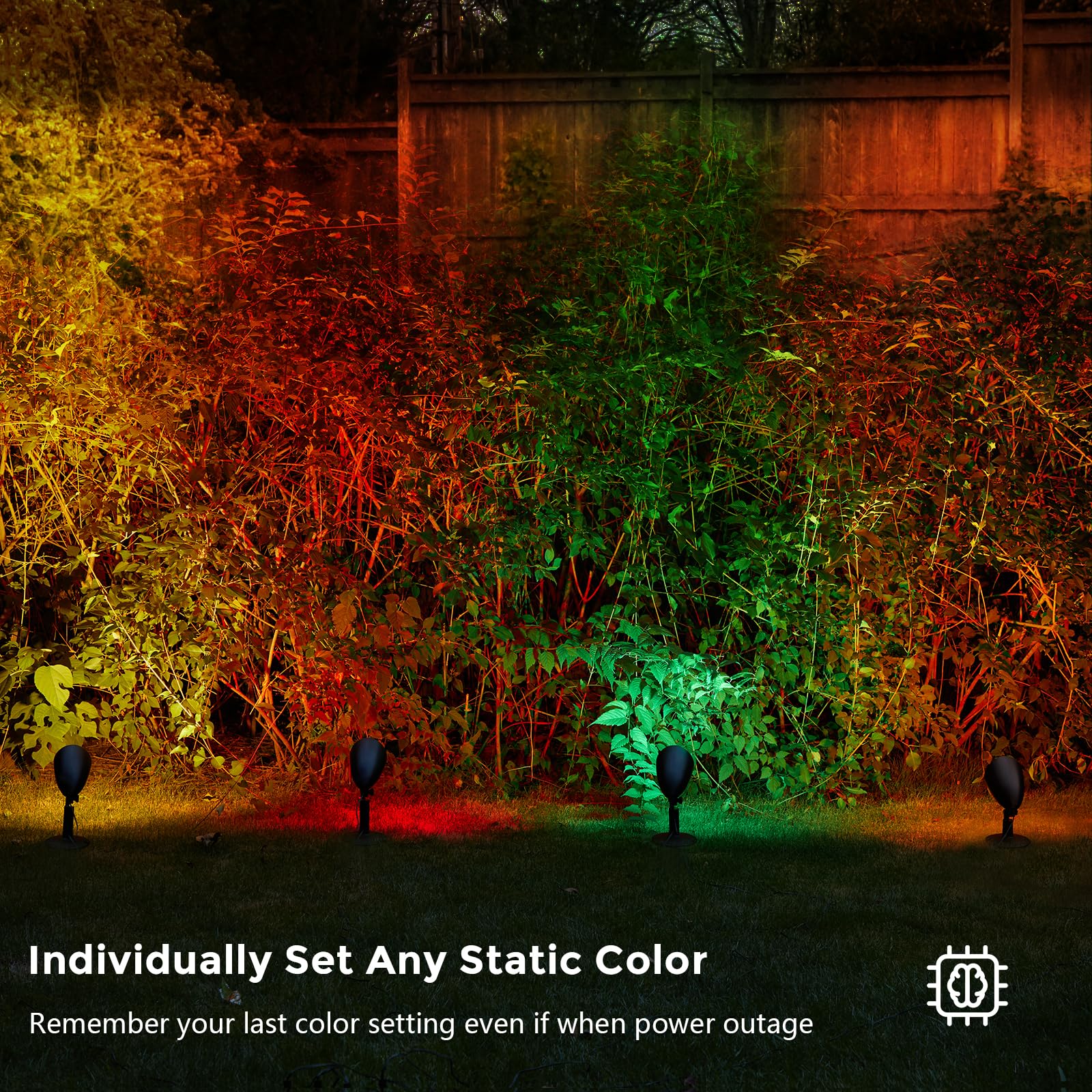 Suraielec Led Spotlight, Remote Control Spot Lights Outdoor, Indoor Plant Uplighting With Base, Landscape Light For Yard, Trees