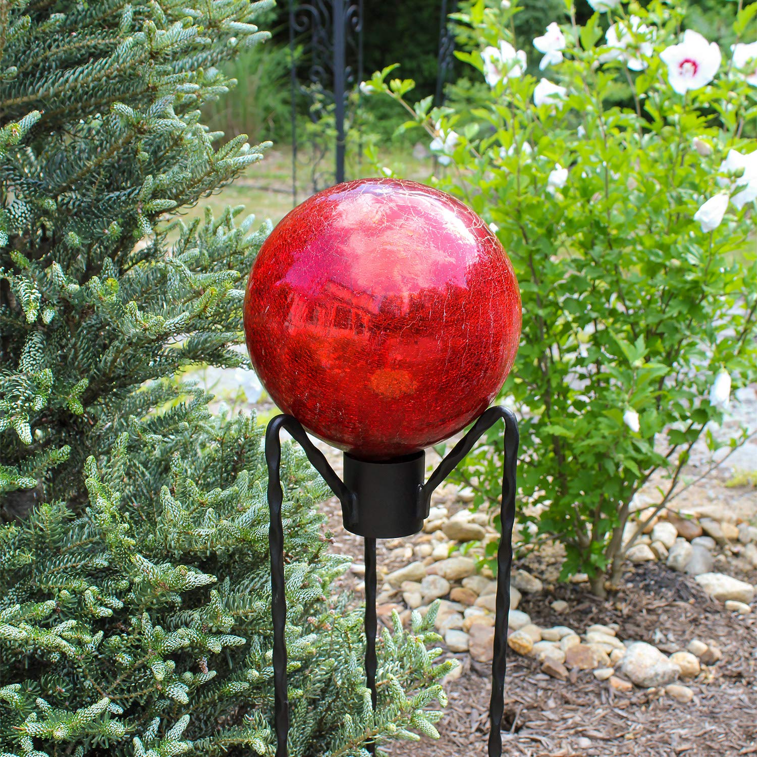 ACHLA DESIGNS Glass Garden Globe Ball Sphere, 10 inch, Red, Model G10-RD-C