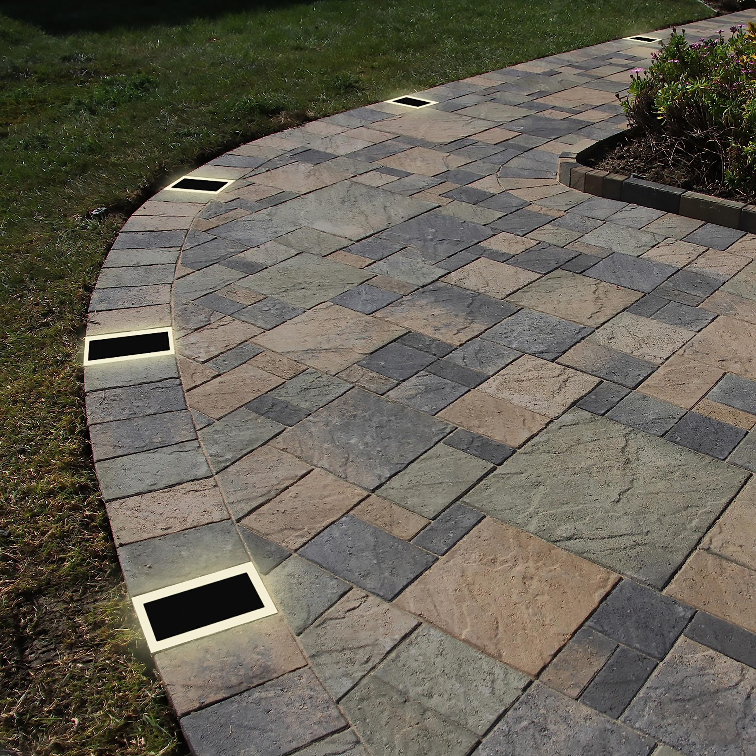 Lumengy Solar Paver Light 6?9 Inch  2700K  Up To 20 Hours Continuous Lighting  Stainless Steel  Thick Glass  Glare-Free Illumination For Driveways  Pathways & Garden  Waterproof & Drive-Over Rated