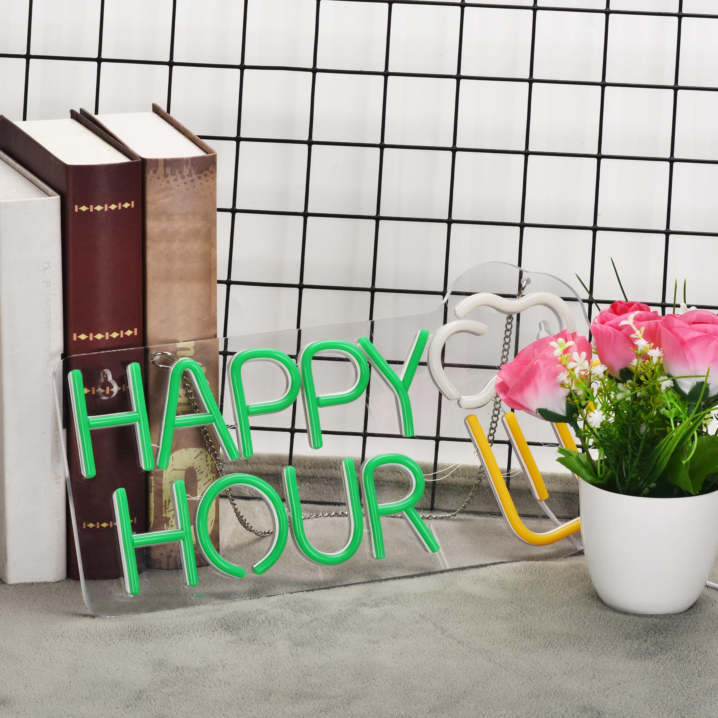 Roouneon Led Dimmable Green Neon Sign For Bar, Club, Bedroom, Wedding, Party - 17X8 Inch