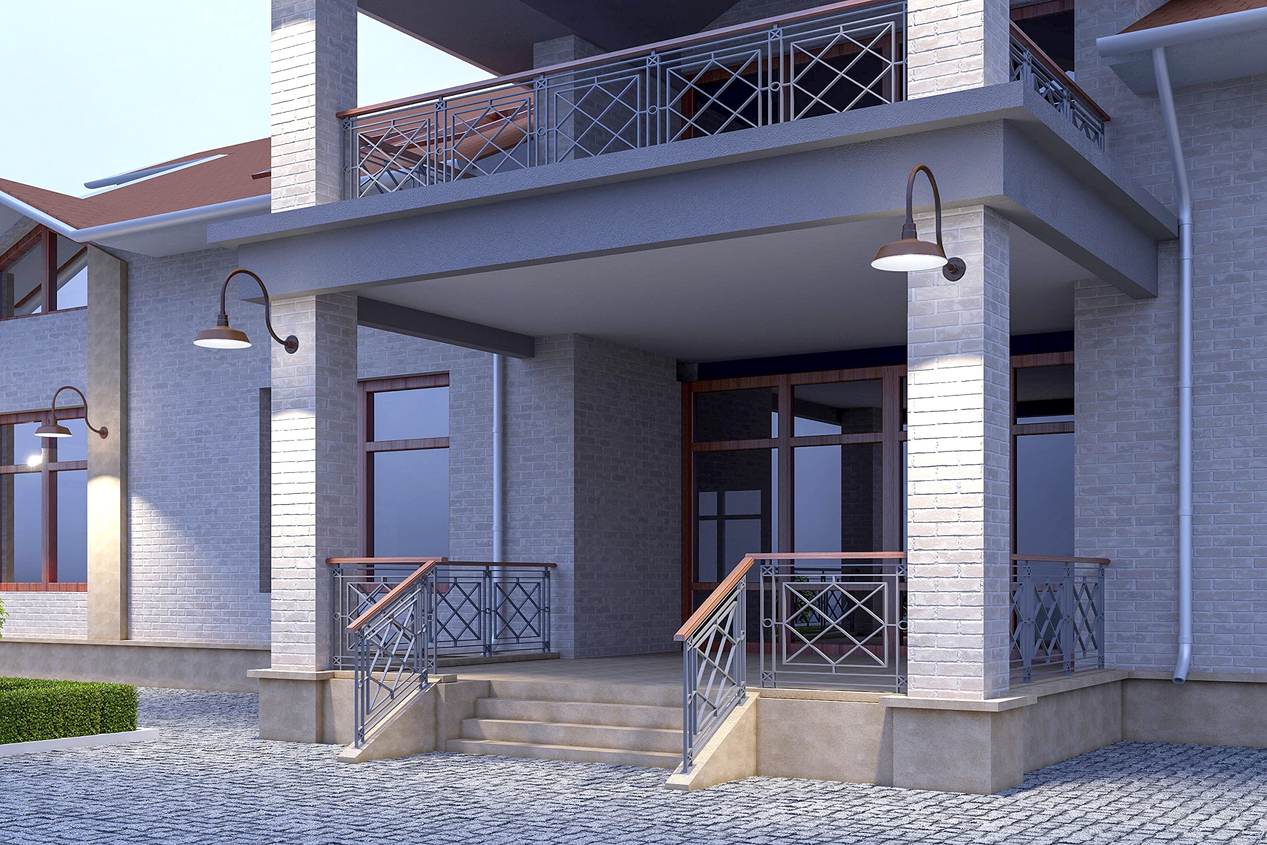 14in. Architectural Bronze Outdoor Gooseneck Barn Light Fixture With 24in. Long Extension Arm - Wall Sconce Farmhouse, Antique S