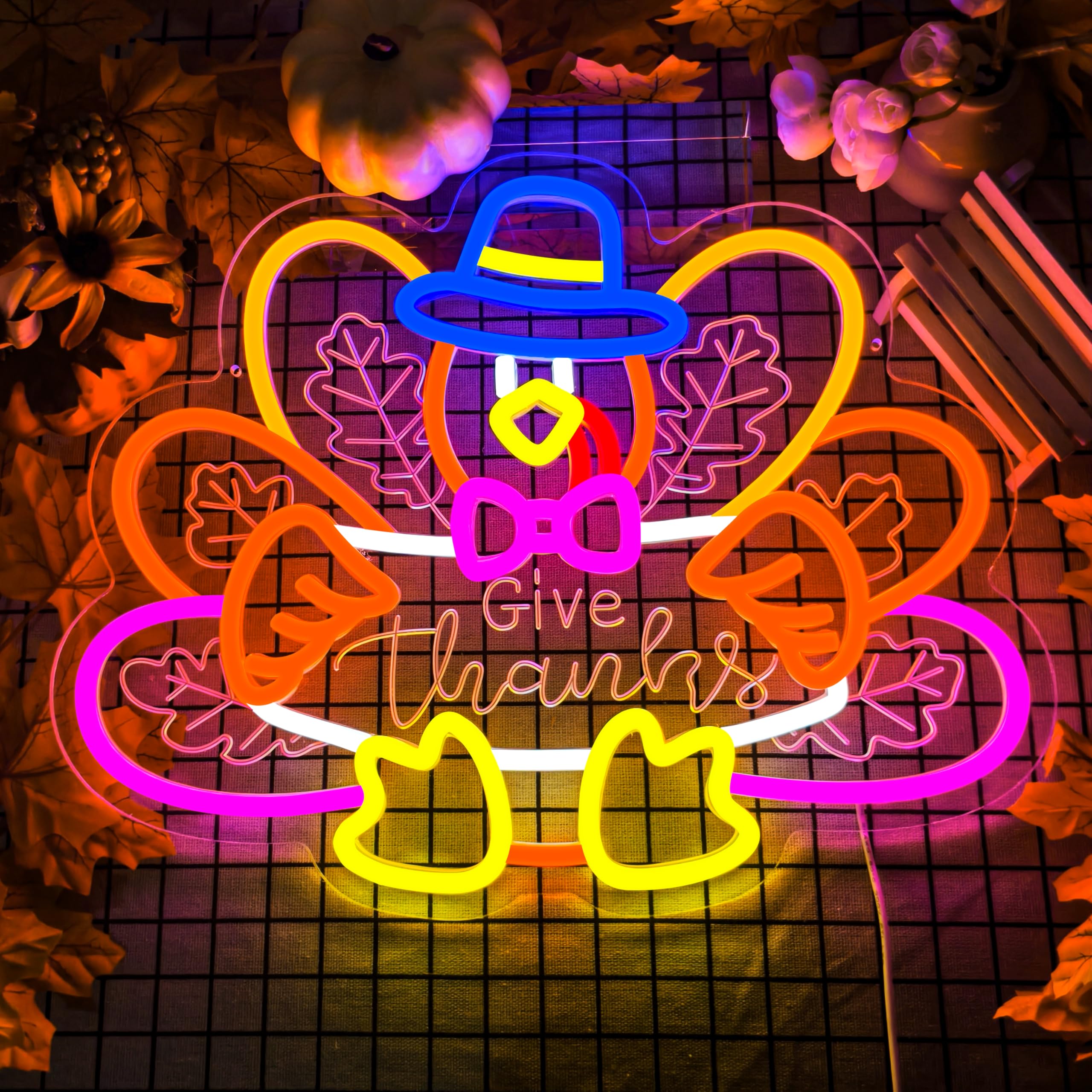 Turkey Neon Sign Thanksgiving Neon Sign Dimmable Thanksgiving Neon Light For Wall Decor Turkey Neon Light For Home Party Holiday Gift