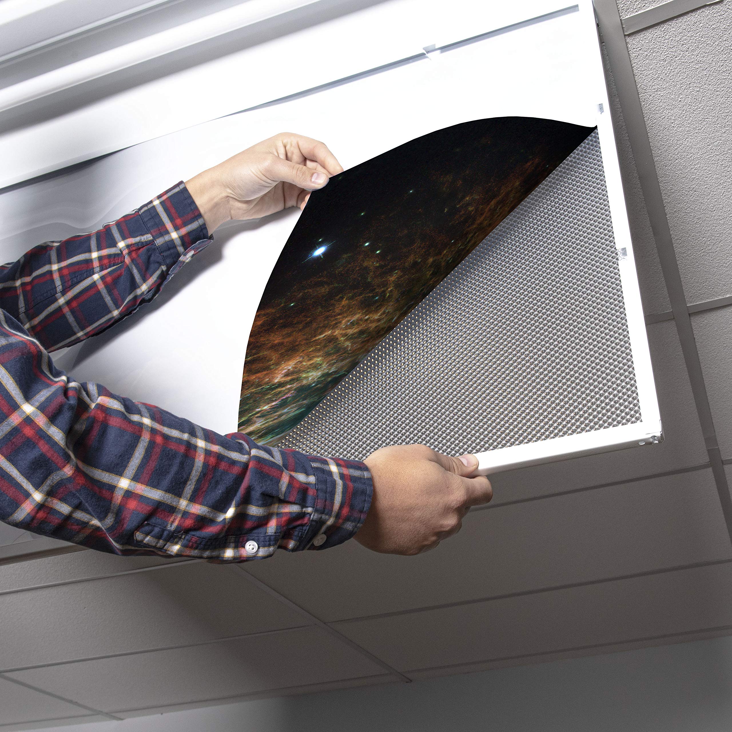 OCTO LIGHTS Fluorescent Light Cover - Backlit Film Insert 2x4 (22.38inx46.5in) Crab Nebula, Pack of 1