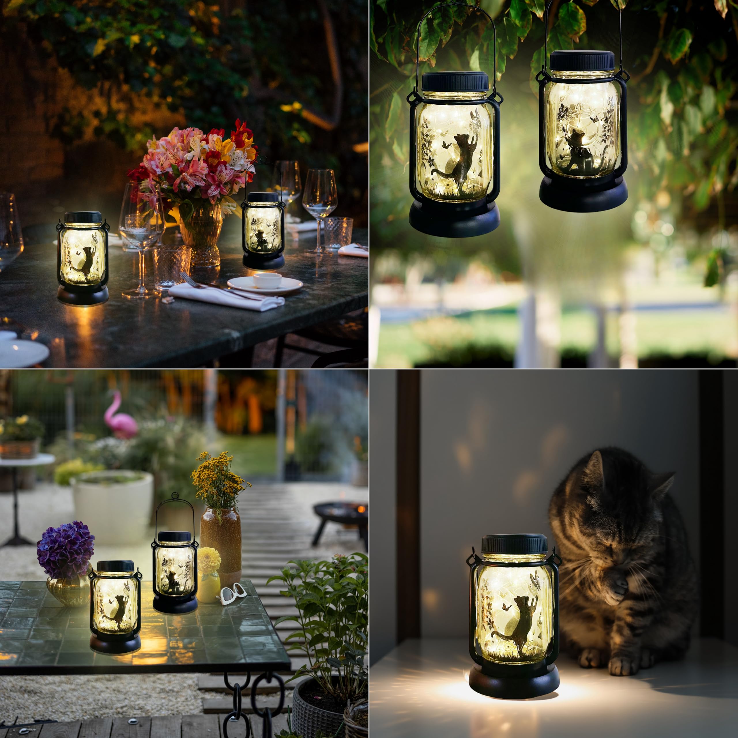 Cat Solar Garden Lights, Garden Decor, Yard Decor, Cat Lamp, Gift For Cat Loves, Gifts For Girls, Patio Outdoor Porch Waterproof