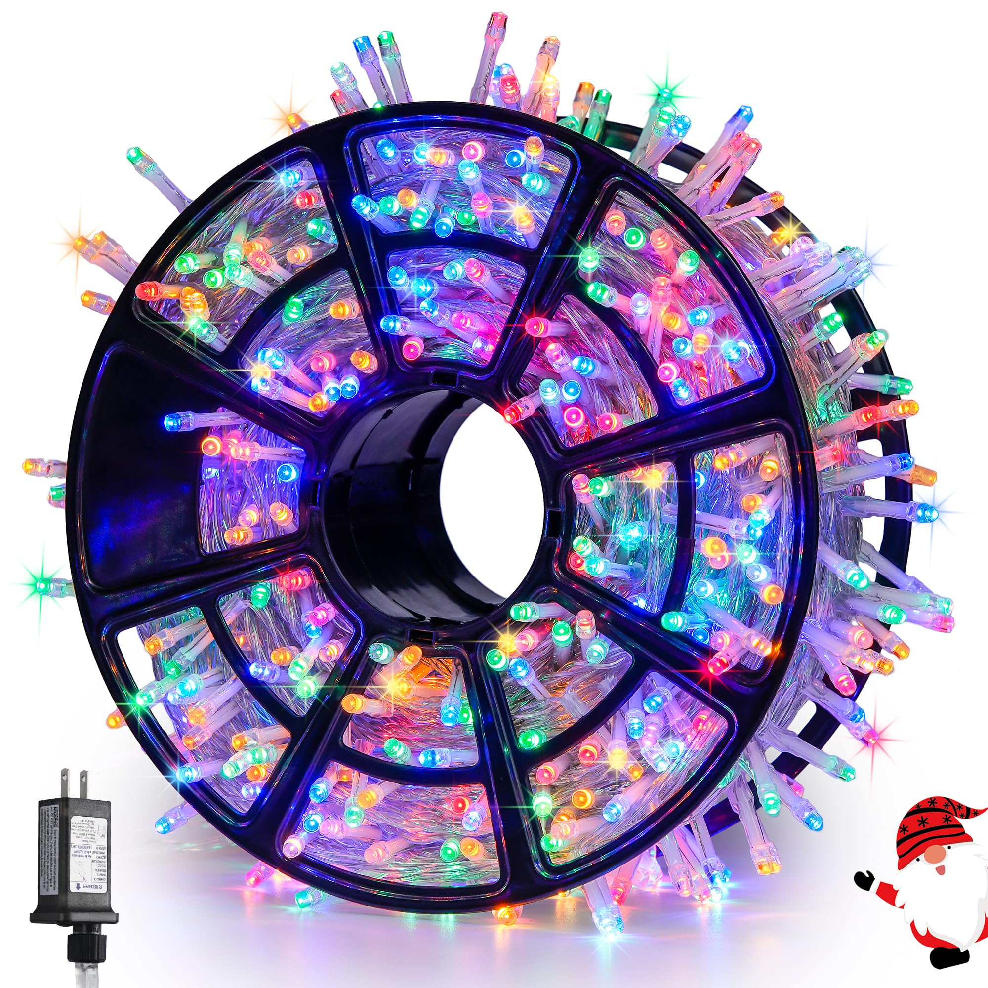 Jmexsuss 168Ft 600 Led Christmas Lights Outdoor Waterproof 8 Modes Christmas String Lights Multicolor Christmas Tree Lights Indoor Plug In Party Holiday Christmas Decorations
