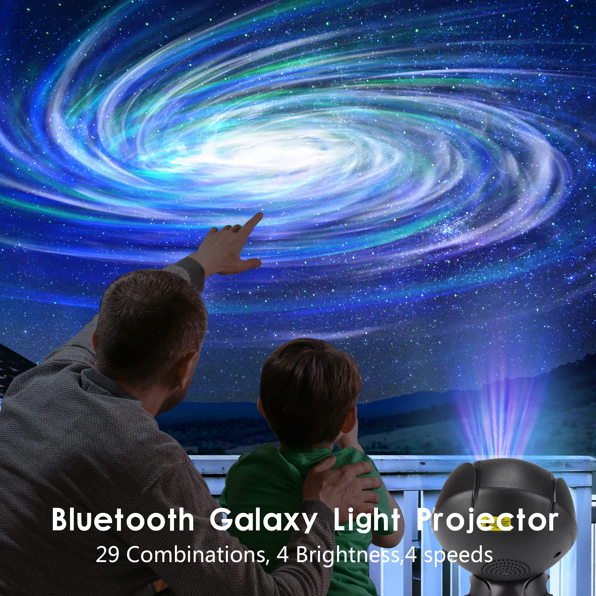Star Night Light Projector - Starlight Projector With Remote Control, Timer &Bluetooth Speaker, Aurora Borealis Light Projector