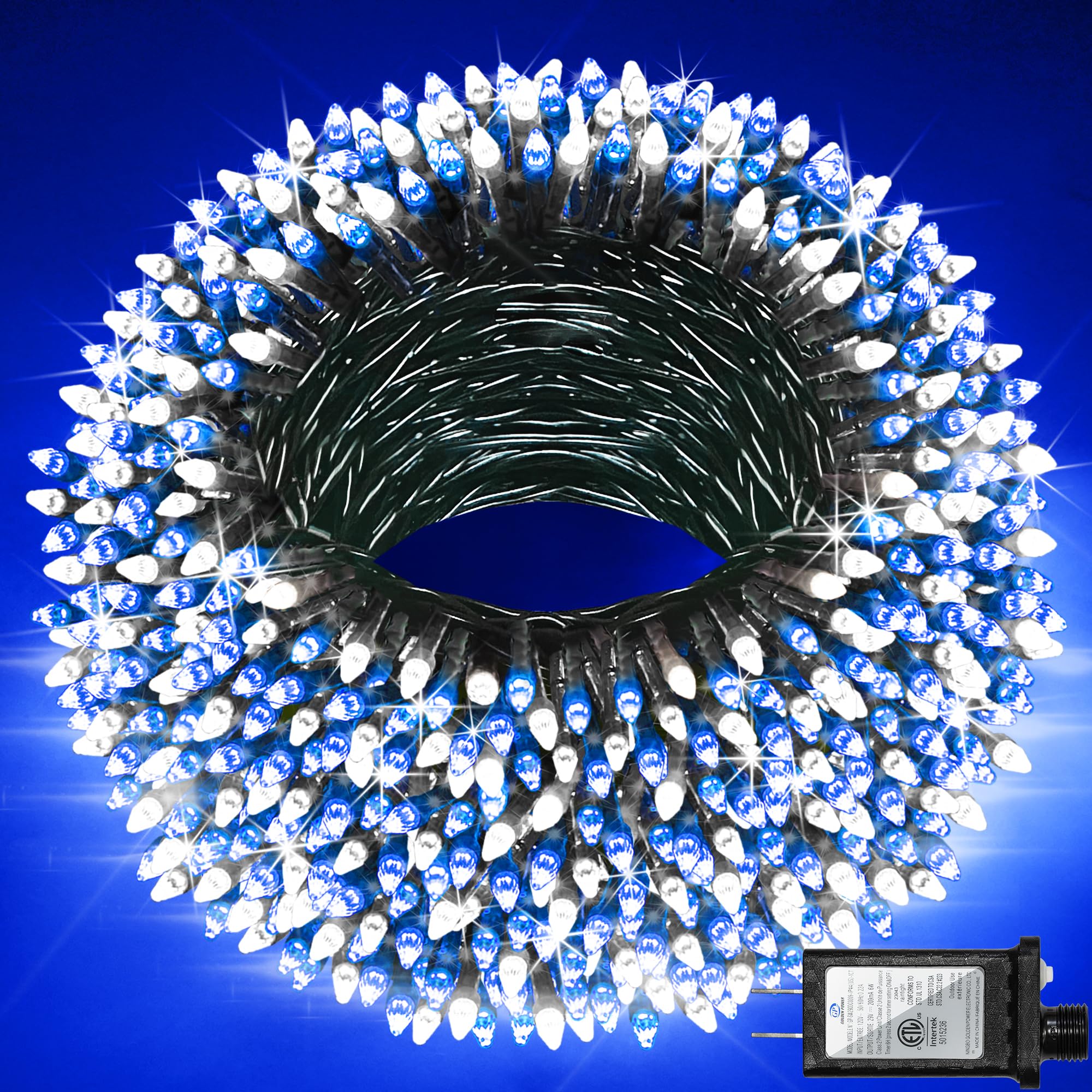 1500 Led Christmas Lights Outdoor With 12 Modes  470Ft Green Wire Christmas String Fairy Lights With Timer & Dimmable  Waterproof Twinkle Tree Lights For House Party Wedding Xmas Decor  Blue & White