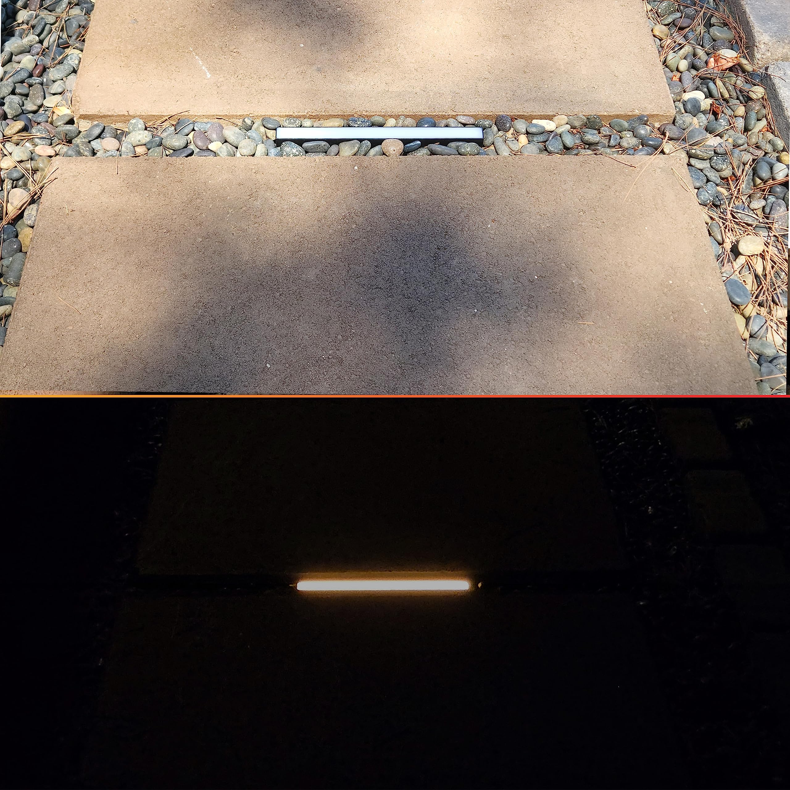 Lumengy Paver Light Slim 0.5X8 Inch (0.55 X 7.87 Inches) 2700K Warm White Glare-Free Steel Brick Lighting For Pavers, Walls, Driveway & Pathway Borders, Waterproof, Drive-Over Rated - 12V Ac/Dc