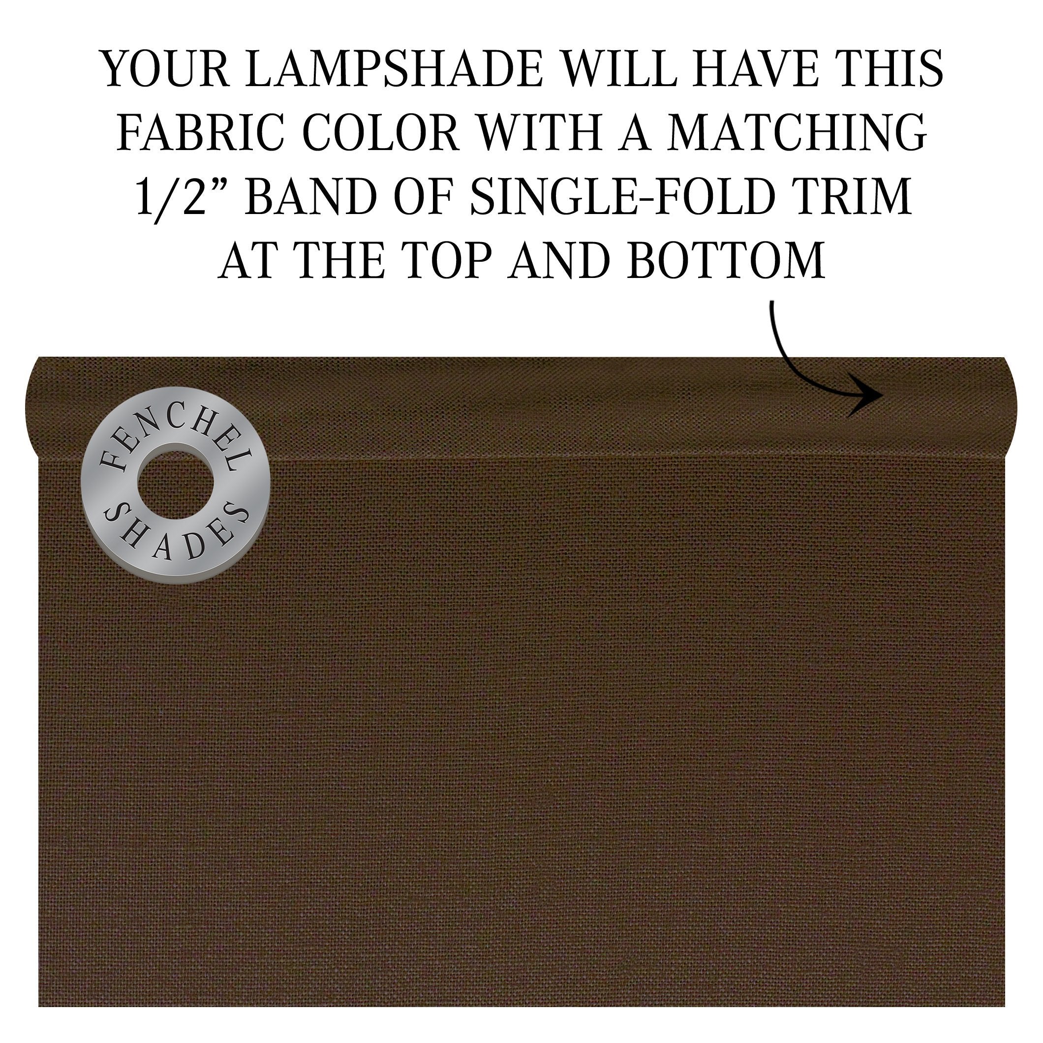 FenchelShades.com Fabric Drum Lampshade, 10" Top & Bottom Diameter, 10" Height, Linen Coffee, Model 10-10-10-W-L-COF