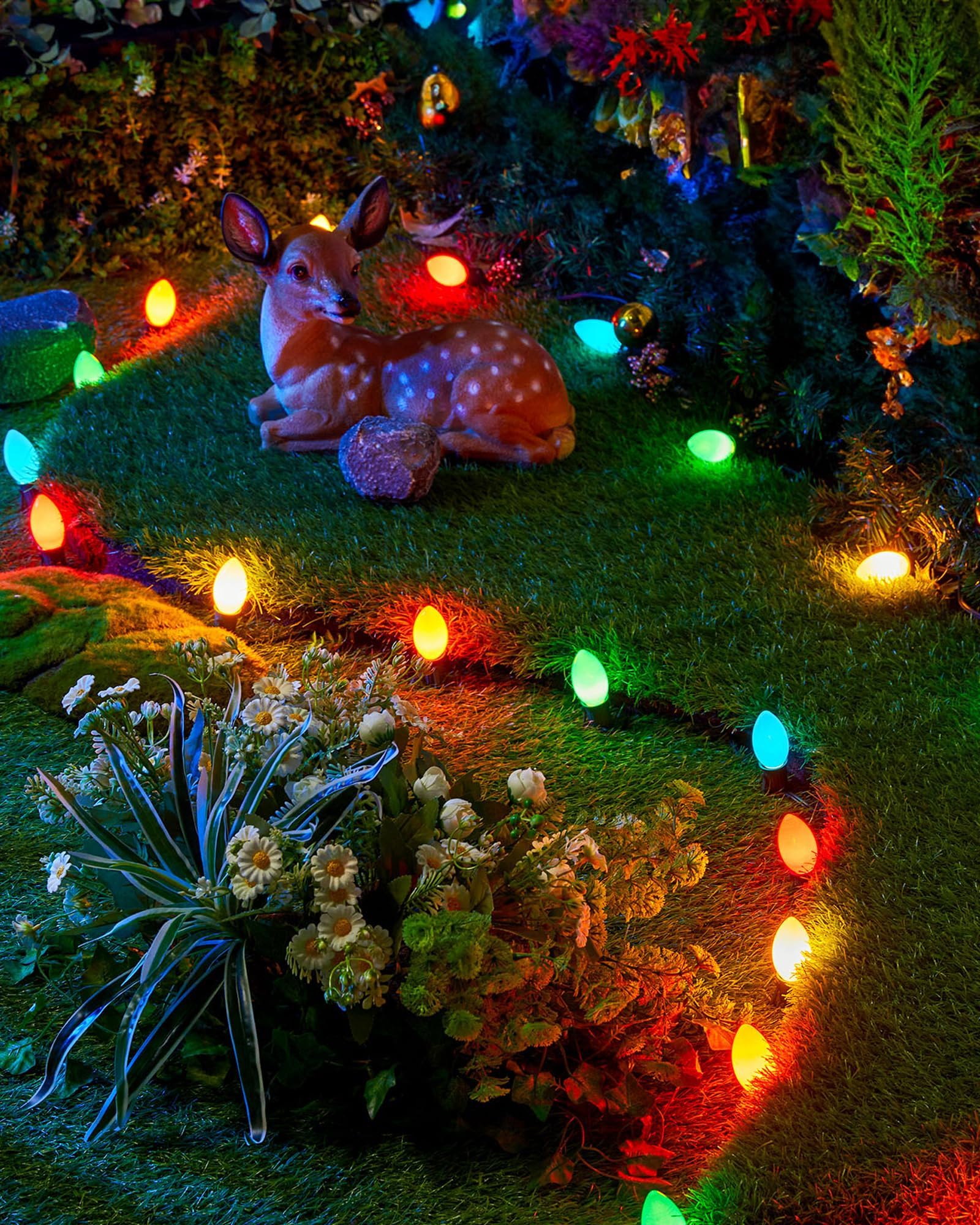 Minetom C9 LED Christmas Lights Outdoor, 150FT, Multicolor, Shatterproof Bulbs, Waterproof, Connectable for Holiday Decor